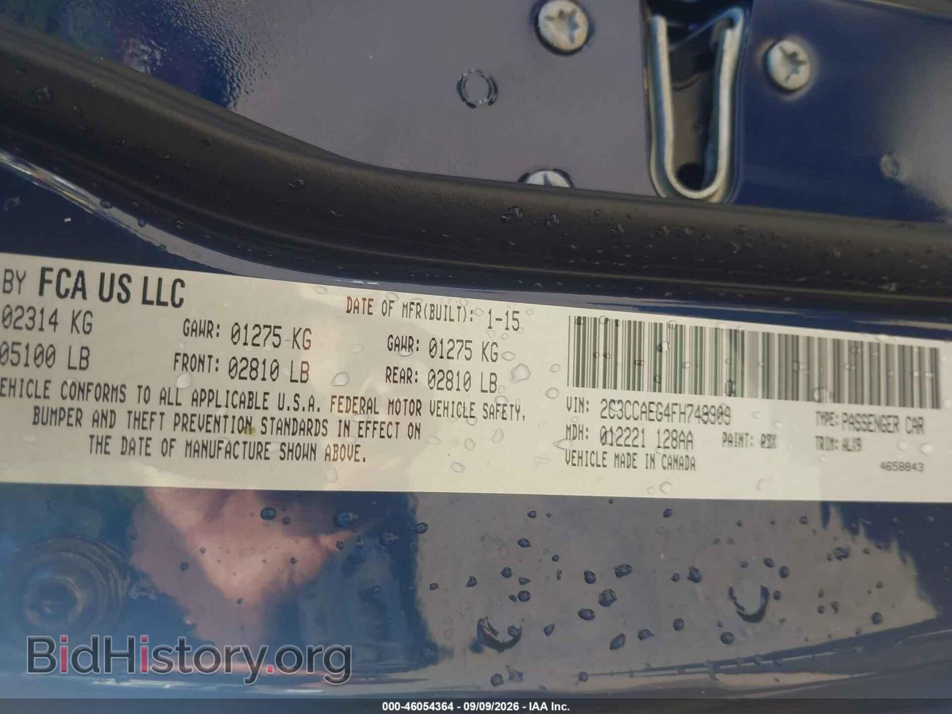 2015 CHRYSLER 300C - VIN: 2C3CCAEG4FH749909 - Photo 9