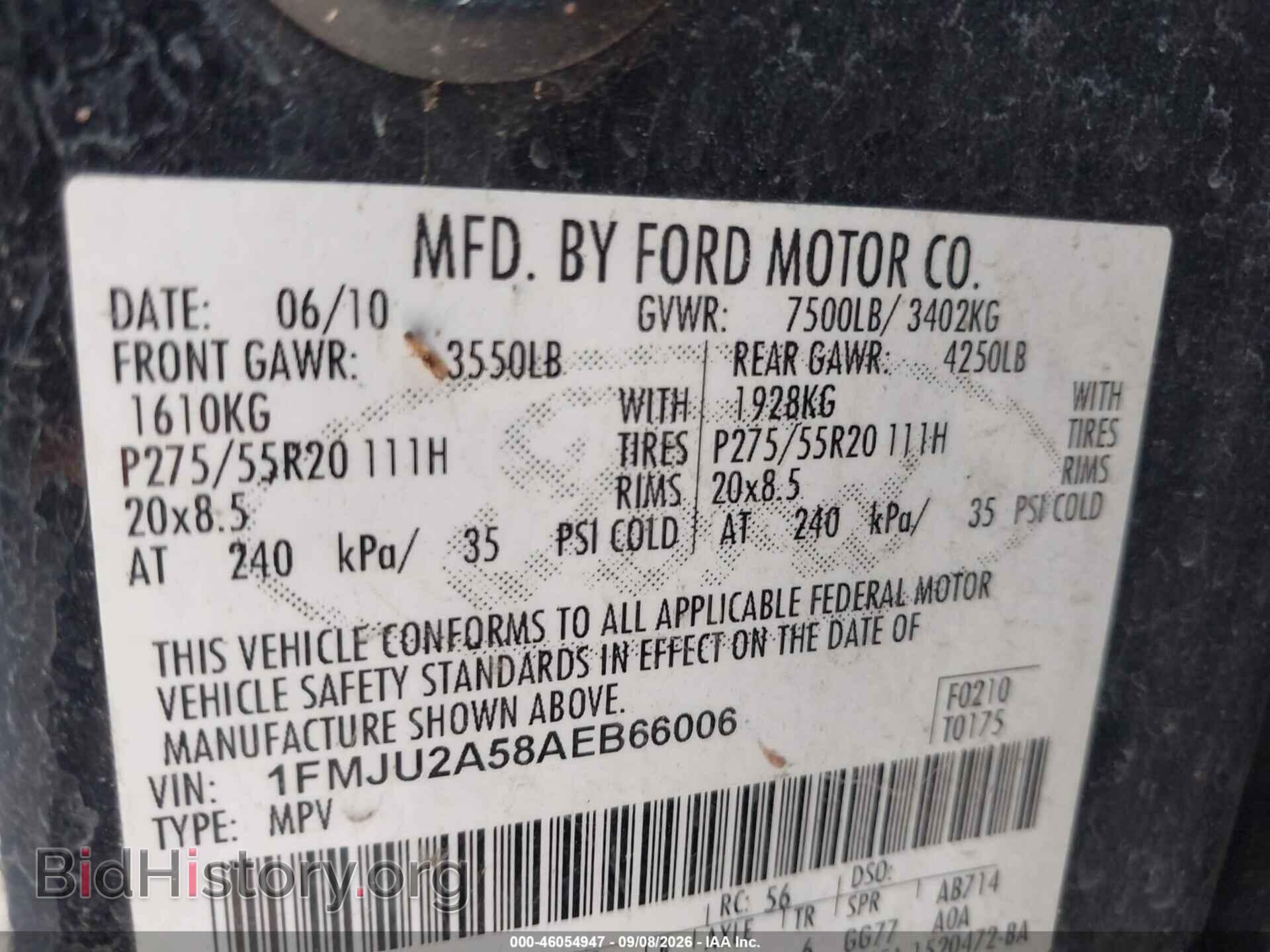 2010 FORD EXPEDITION - VIN: 1FMJU2A58AEB66006 - Фото 9