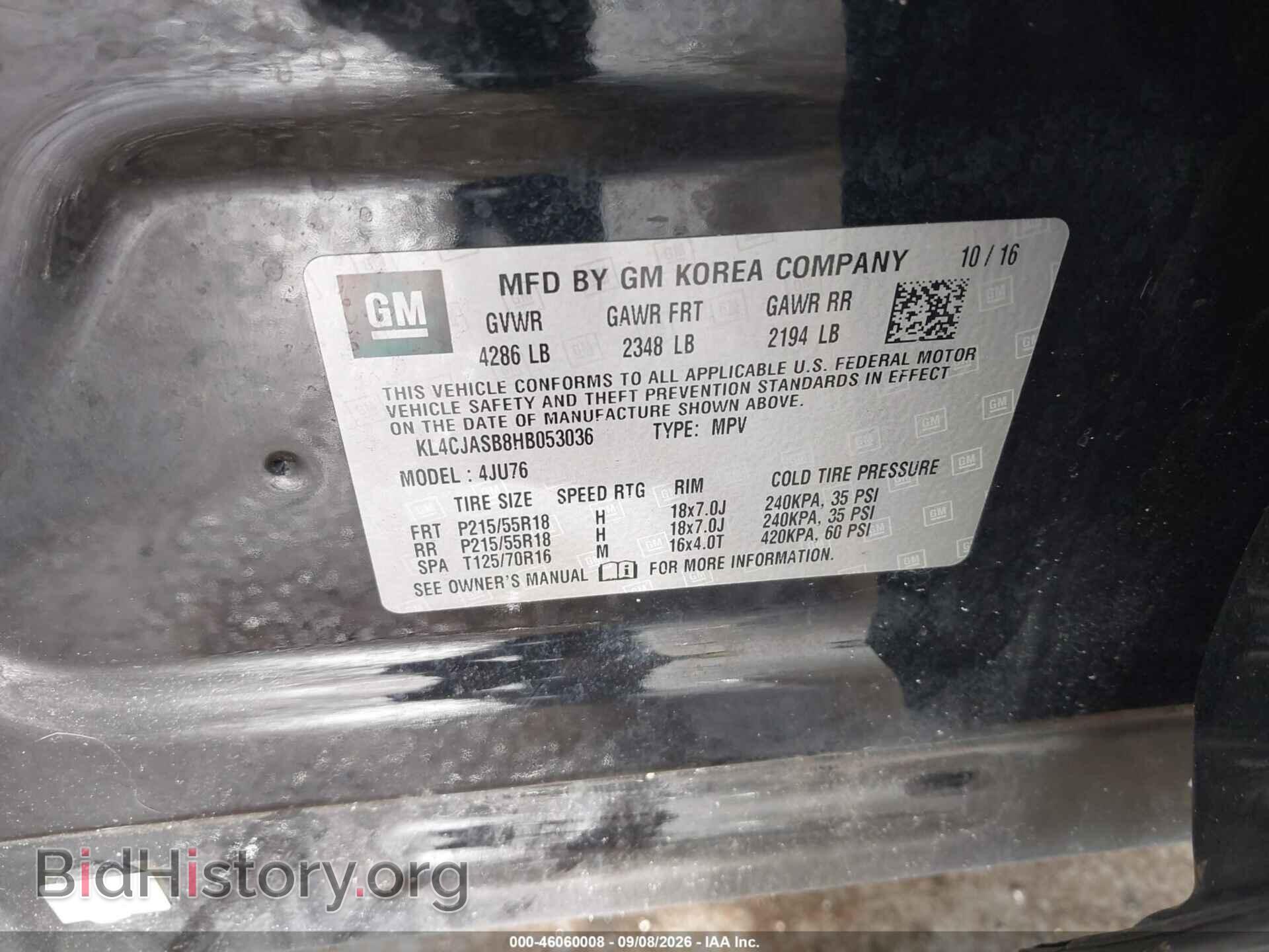 2017 BUICK ENCORE - VIN: KL4CJASB8HB053036 - Photo 9