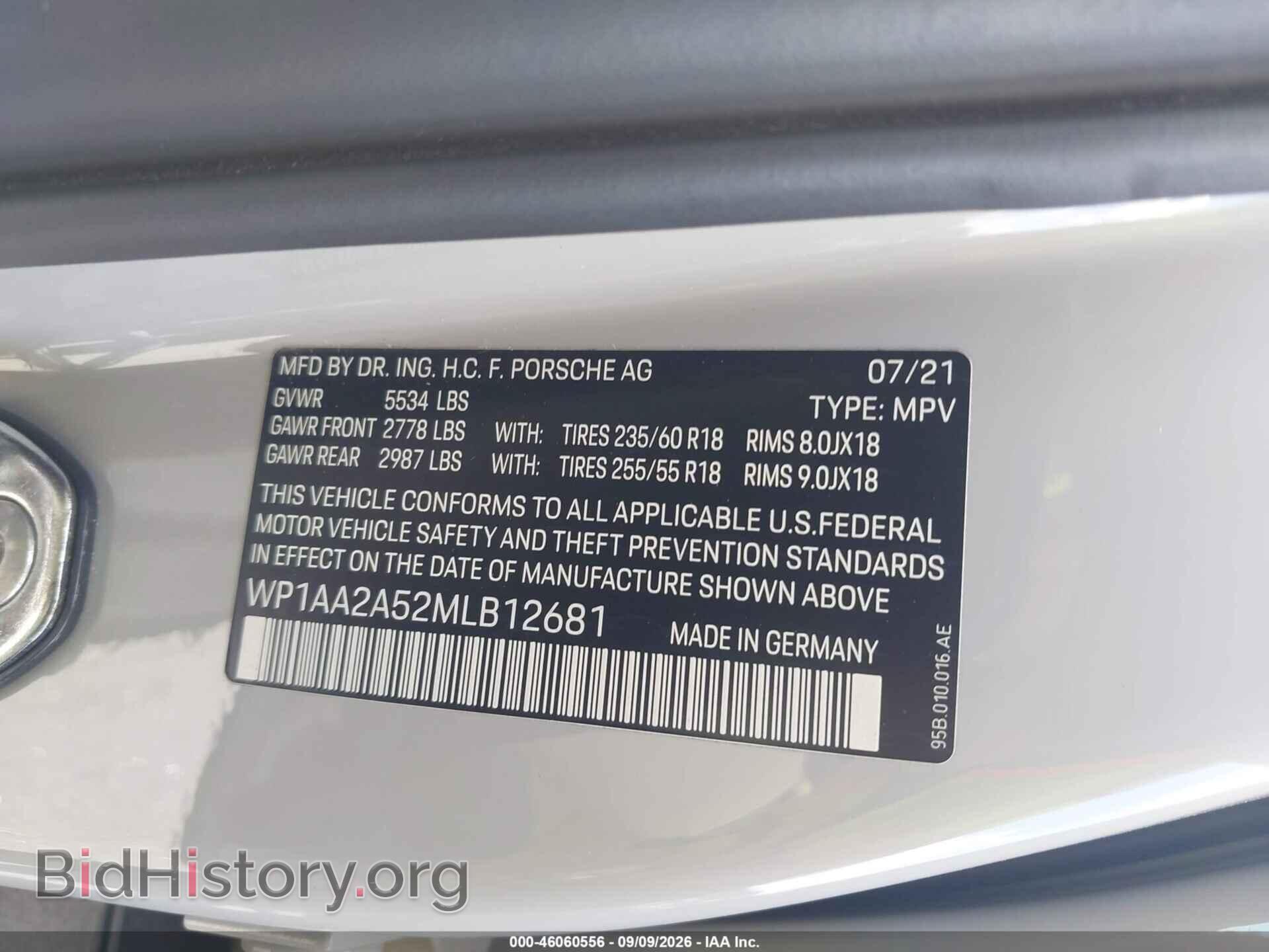 2021 PORSCHE MACAN - VIN: WP1AA2A52MLB12681 - Фото 9