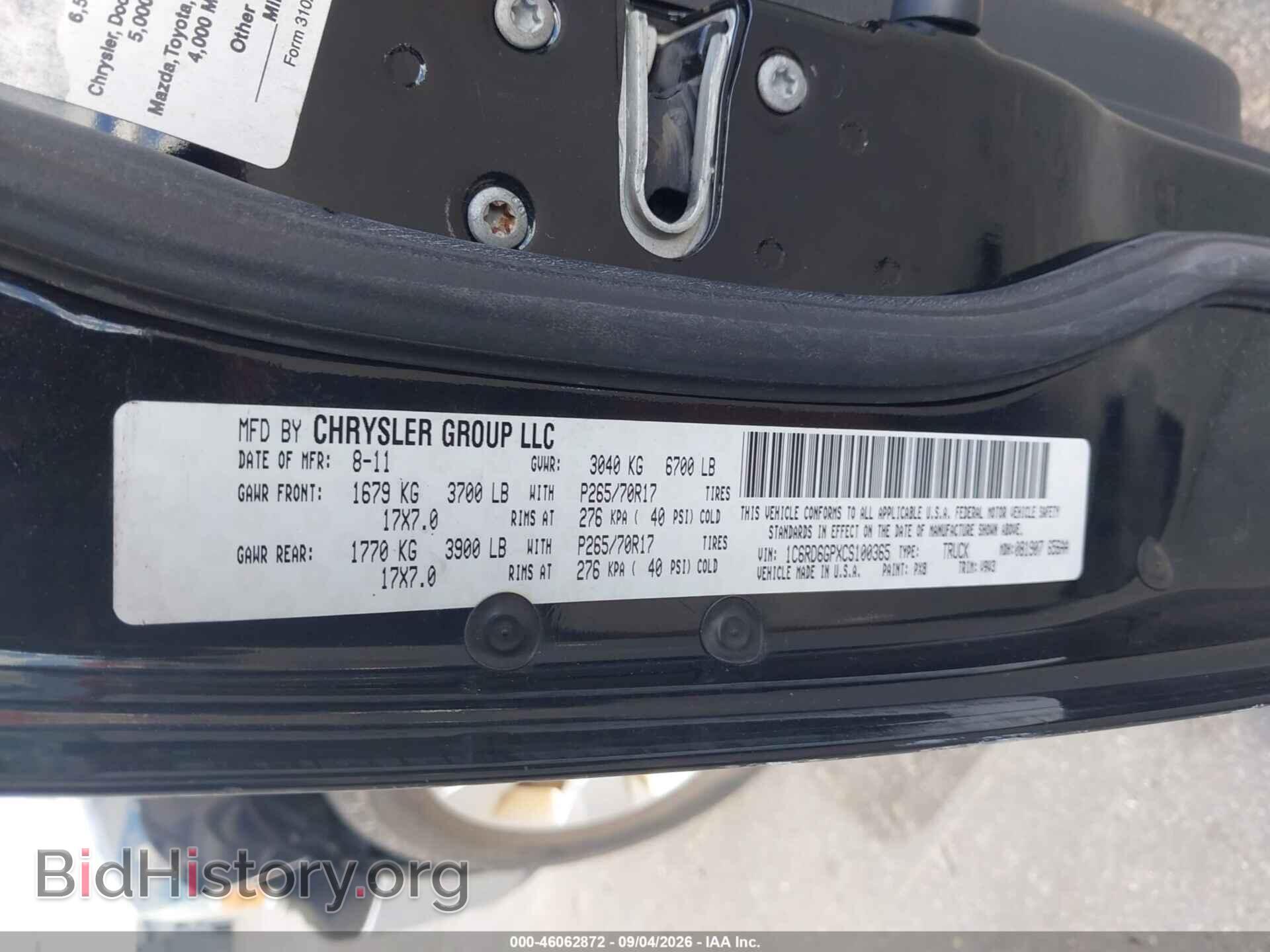 2012 RAM 1500 - VIN: 1C6RD6GPXCS100365 - Photo 9