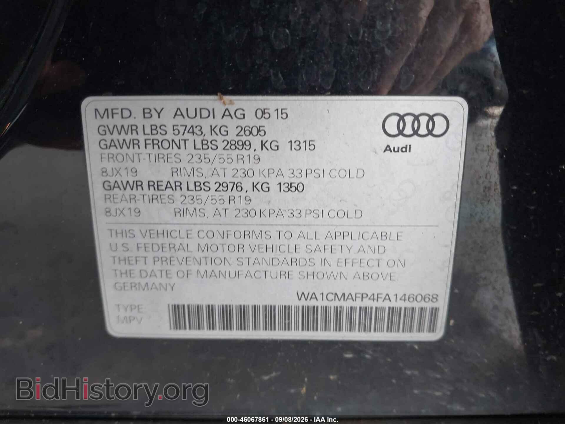2015 AUDI Q5 - VIN: WA1CMAFP4FA146068 - Photo 9