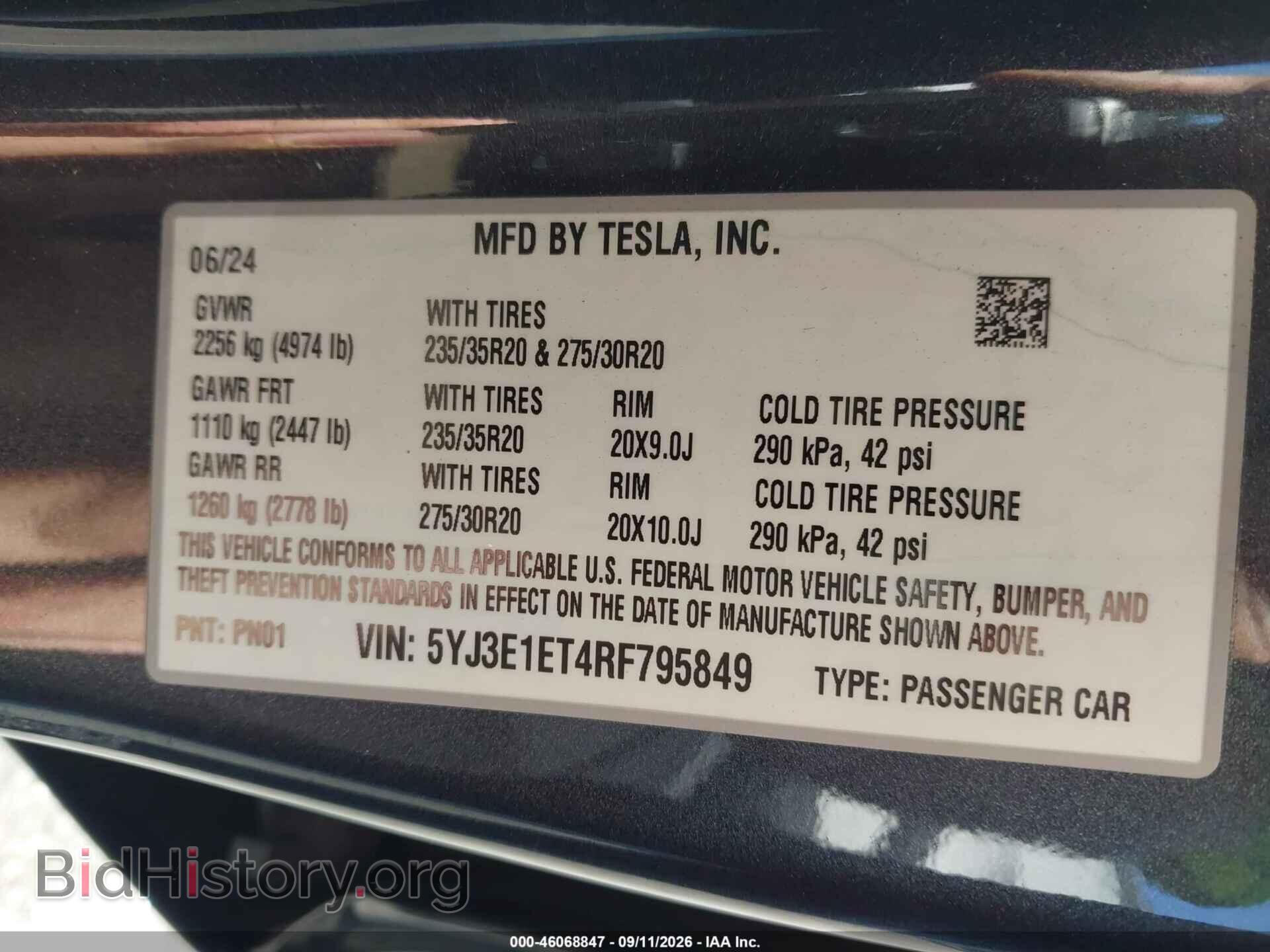 2024 TESLA MODEL 3 - VIN: 5YJ3E1ET4RF795849 - Photo 9