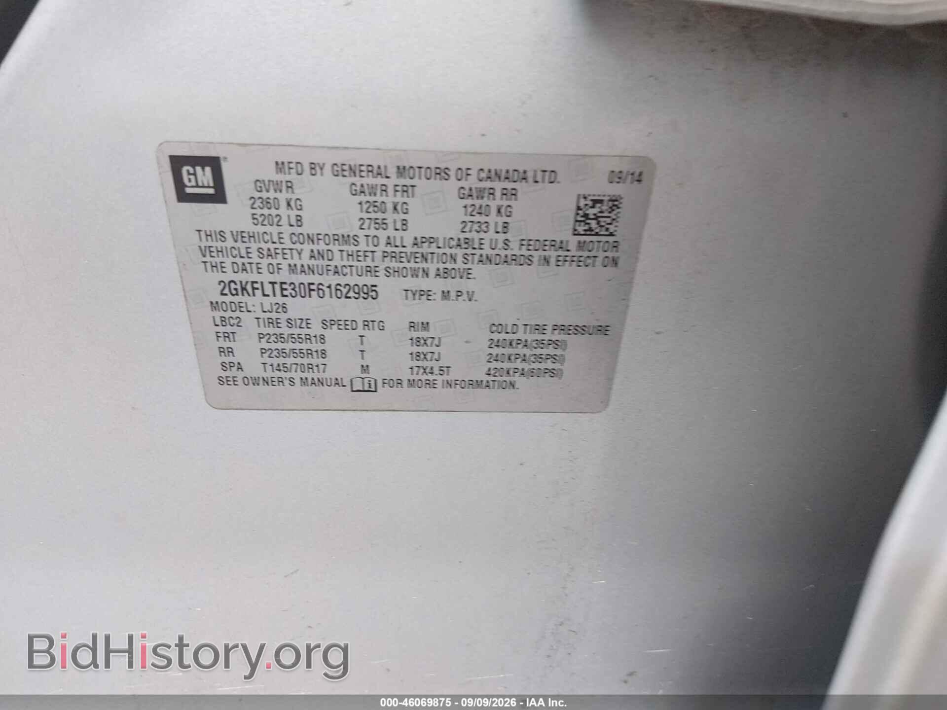 2015 GMC TERRAIN - VIN: 2GKFLTE30F6162995 - Photo 9