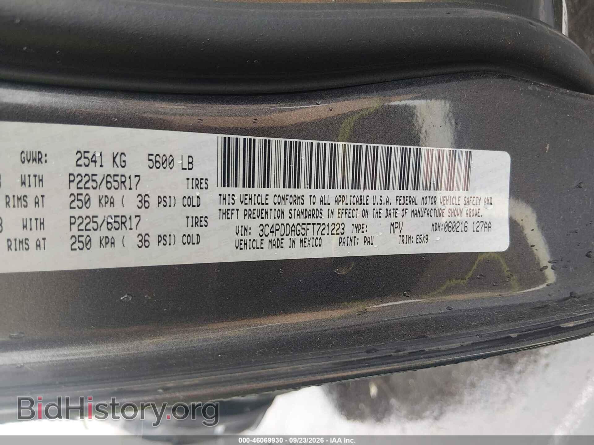 2015 DODGE JOURNEY - VIN: 3C4PDDAG5FT721223 - Photo 9