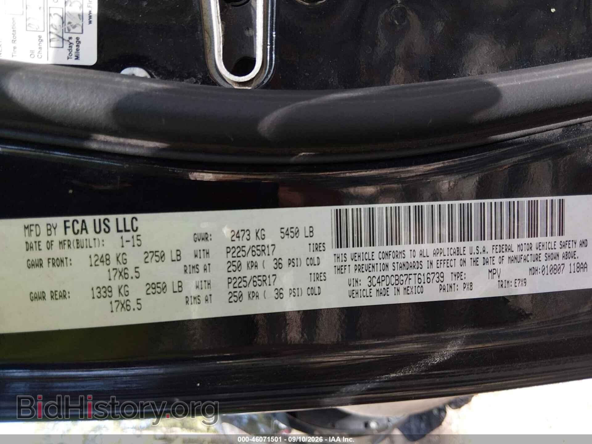 2015 DODGE JOURNEY - VIN: 3C4PDCBG7FT616739 - Photo 9