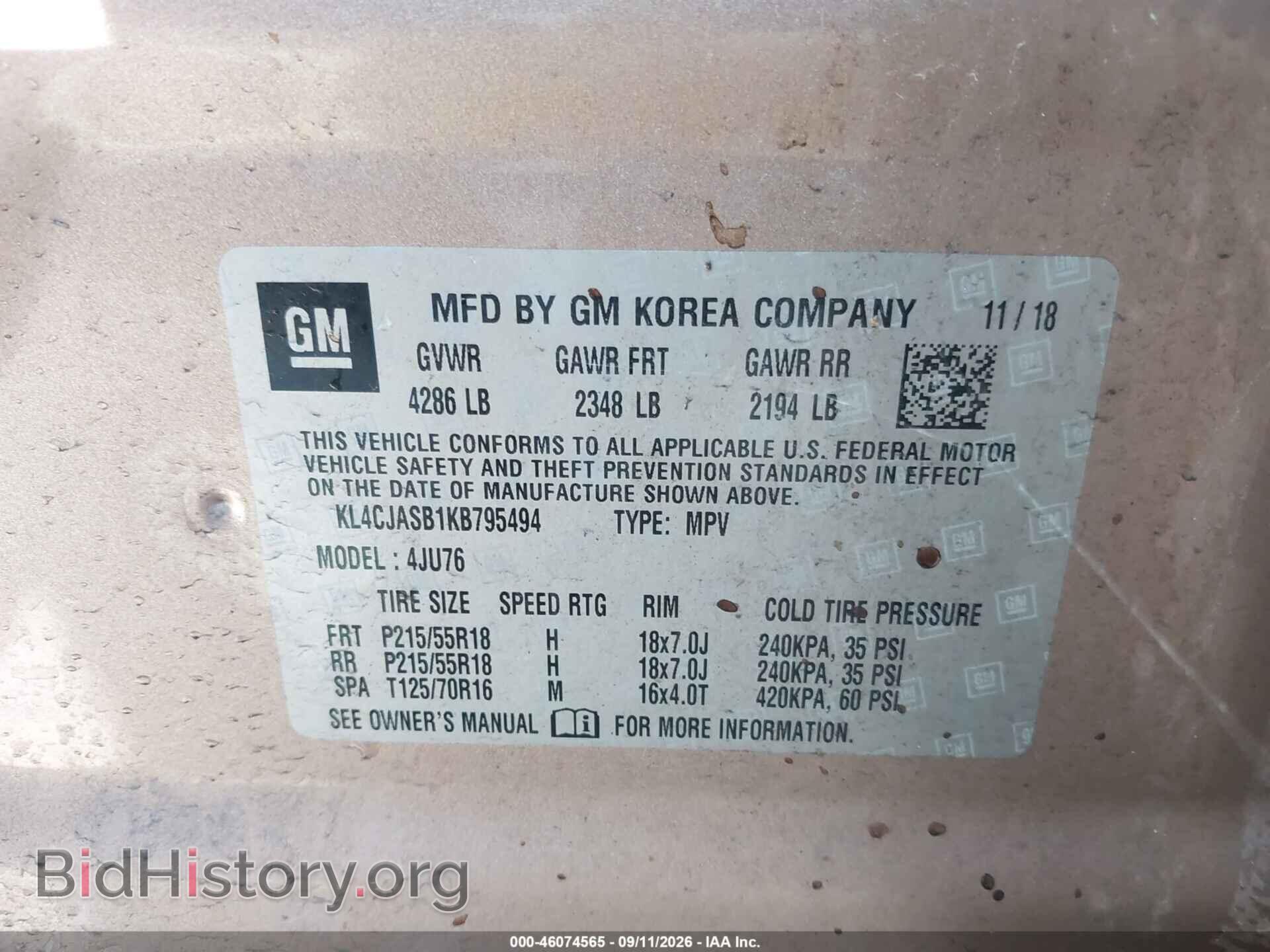 2019 BUICK ENCORE - VIN: KL4CJASB1KB795494 - Photo 9