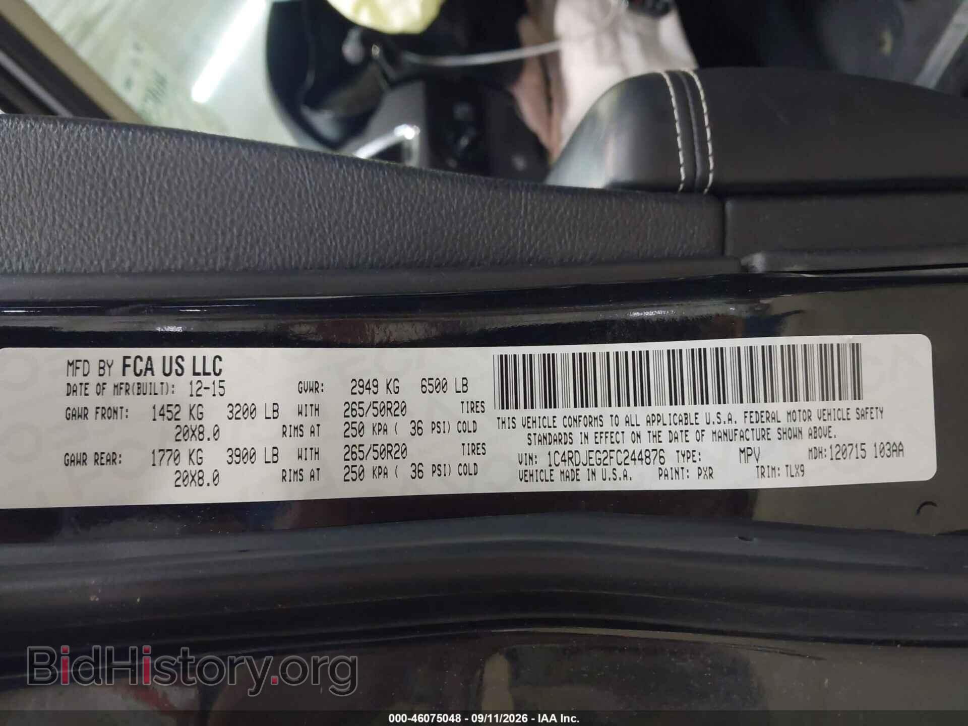 2015 DODGE DURANGO - VIN: 1C4RDJEG2FC244876 - Photo 9