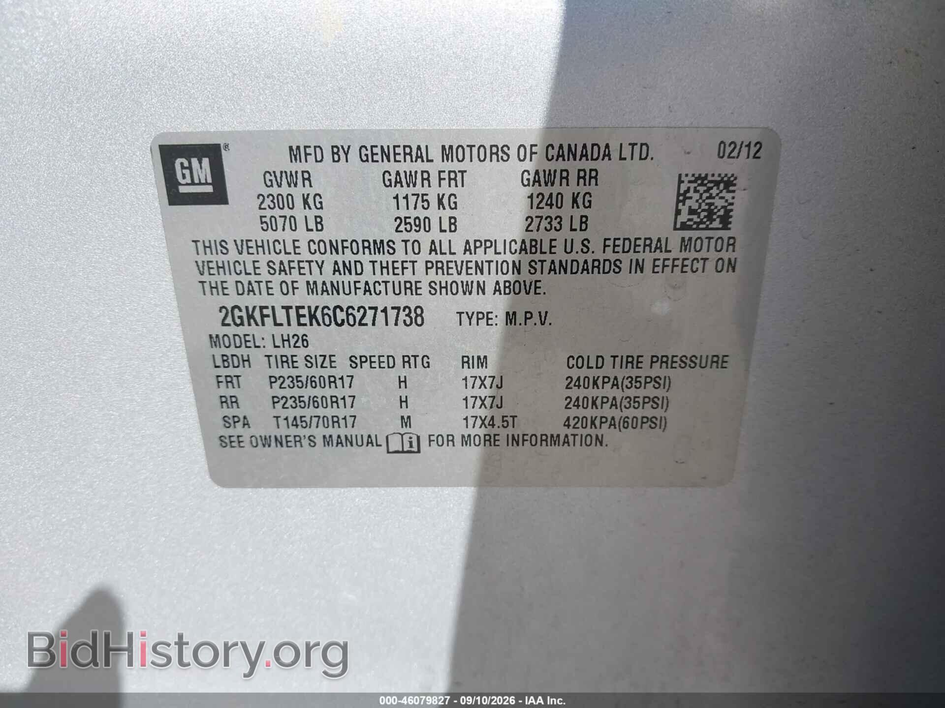 2012 GMC TERRAIN - VIN: 2GKFLTEK6C6271738 - Photo 9