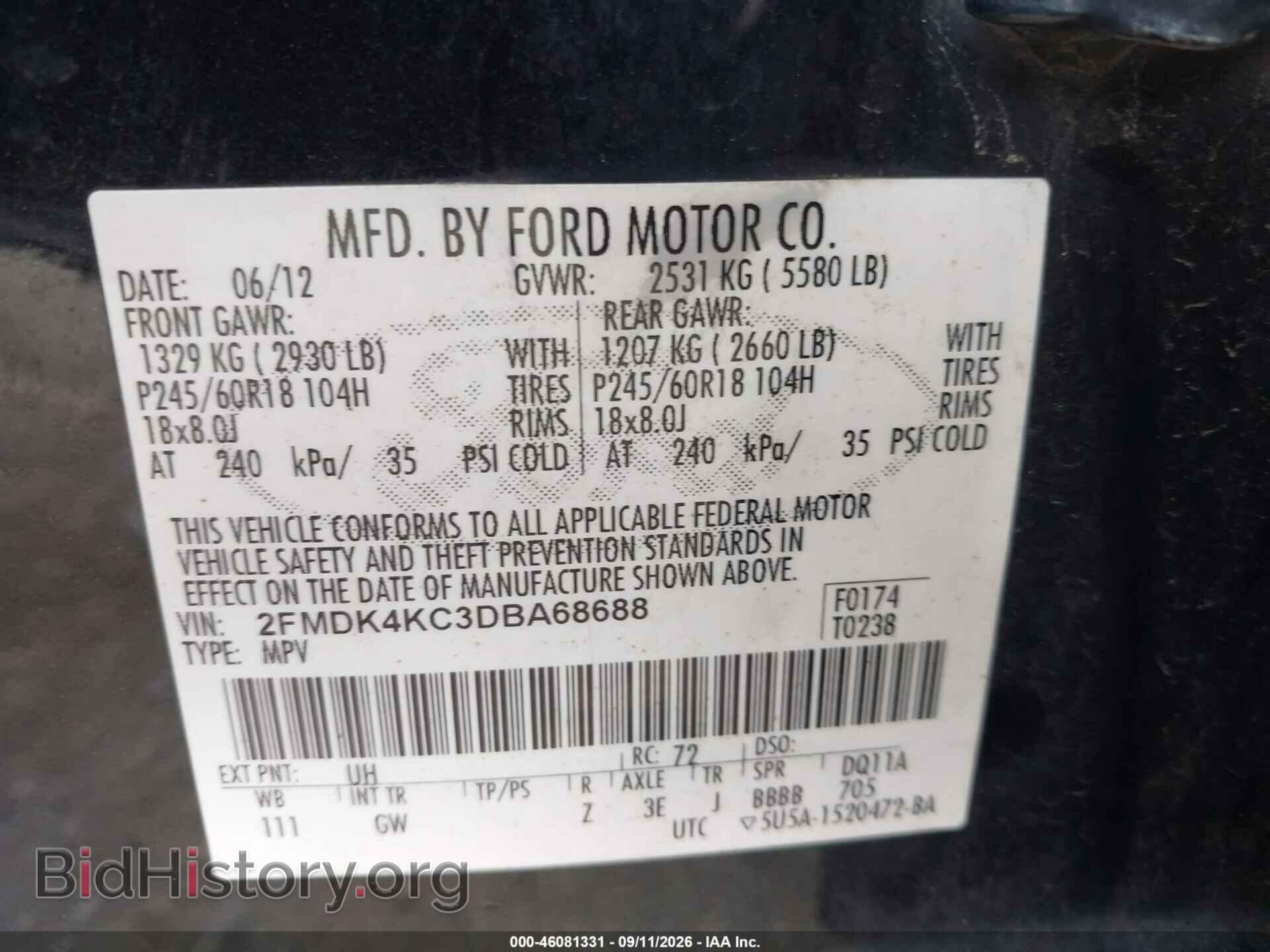 2013 FORD EDGE - VIN: 2FMDK4KC3DBA68688 - Photo 9