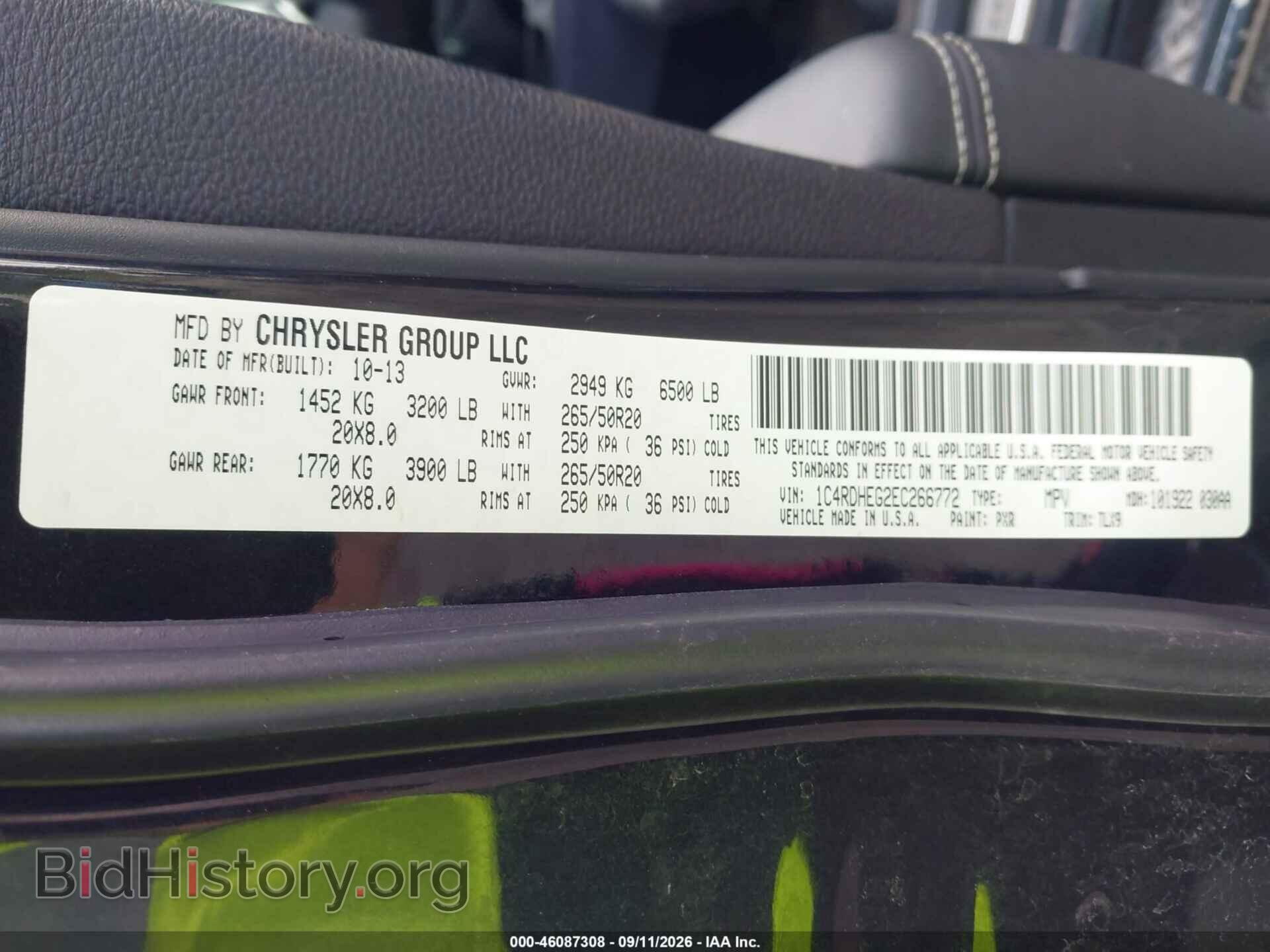 2014 DODGE DURANGO - VIN: 1C4RDHEG2EC266772 - Photo 9
