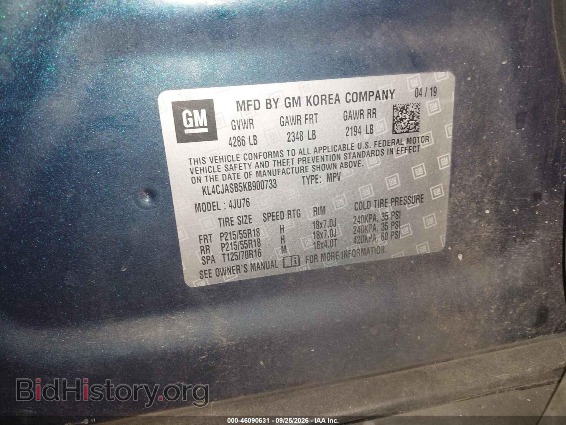 2019 BUICK ENCORE - VIN: KL4CJASB5KB900733 - Photo 9