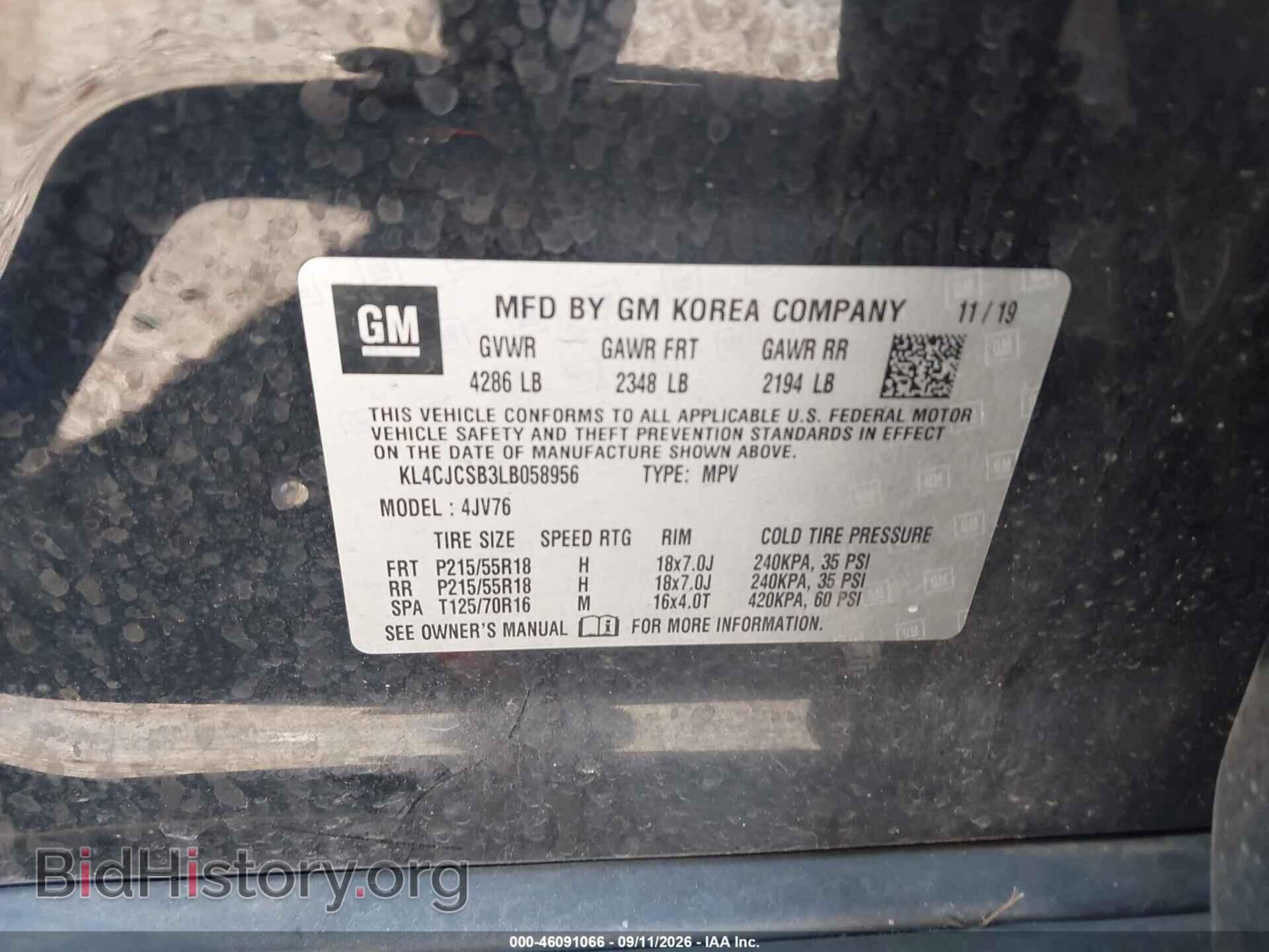 2020 BUICK ENCORE - VIN: KL4CJCSB3LB058956 - Фото 9