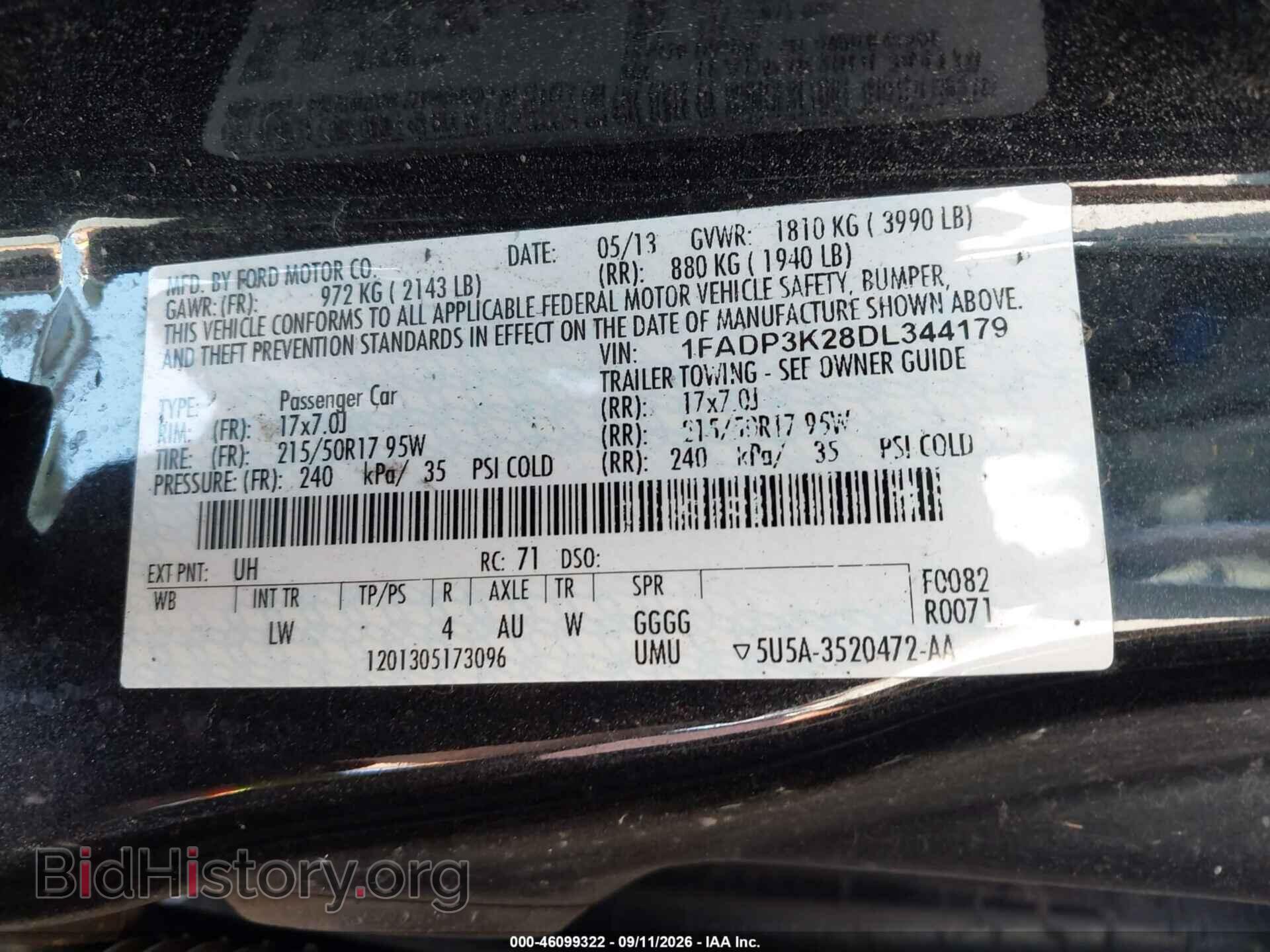 2013 FORD FOCUS - VIN: 1FADP3K28DL344179 - Photo 9