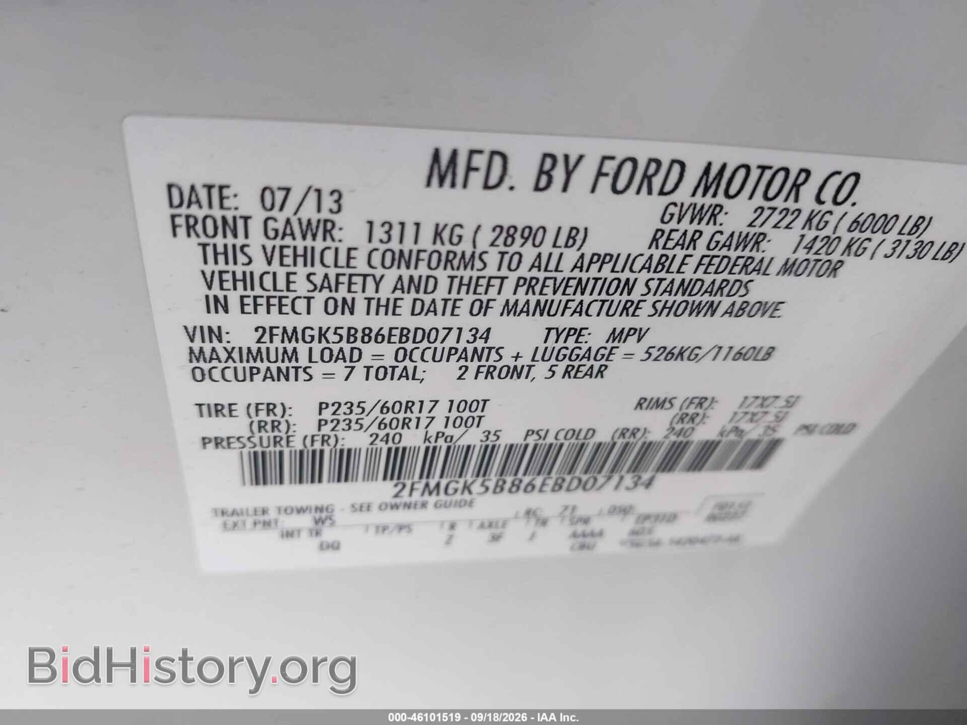 2014 FORD FLEX - VIN: 2FMGK5B86EBD07134 - Photo 9