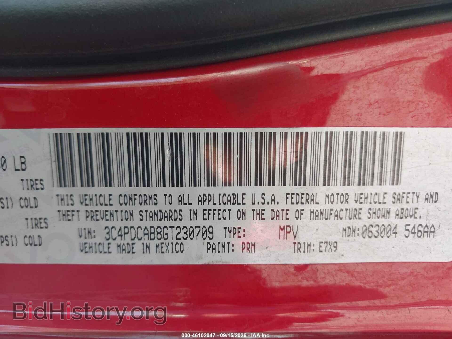 2016 DODGE JOURNEY - VIN: 3C4PDCAB8GT230709 - Фото 9