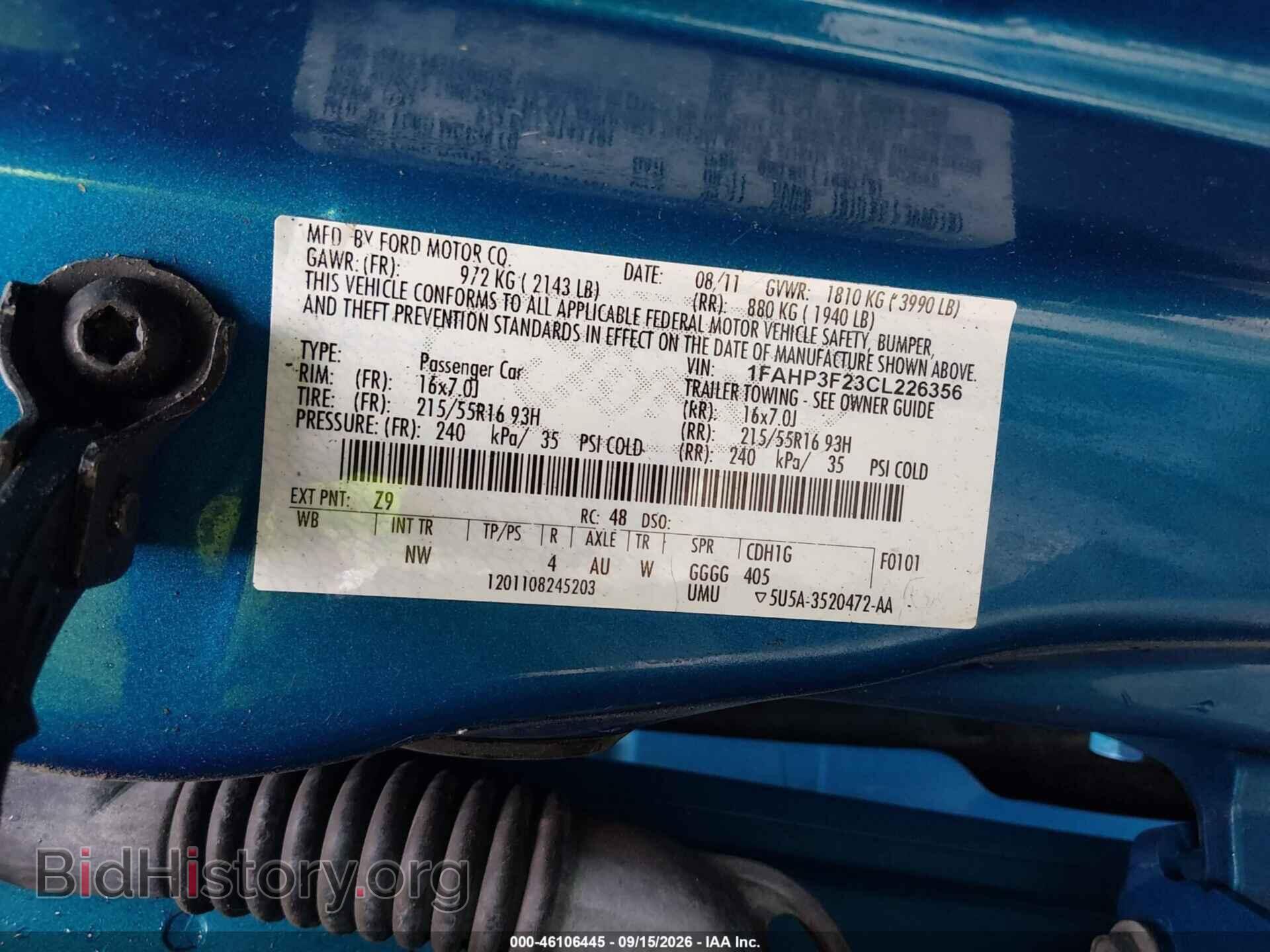 2012 FORD FOCUS - VIN: 1FAHP3F23CL226356 - Photo 9