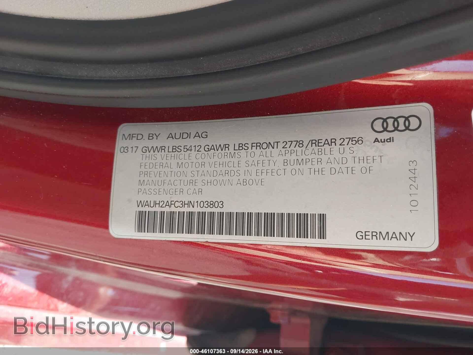 2017 AUDI A6 - VIN: WAUH2AFC3HN103803 - Photo 9