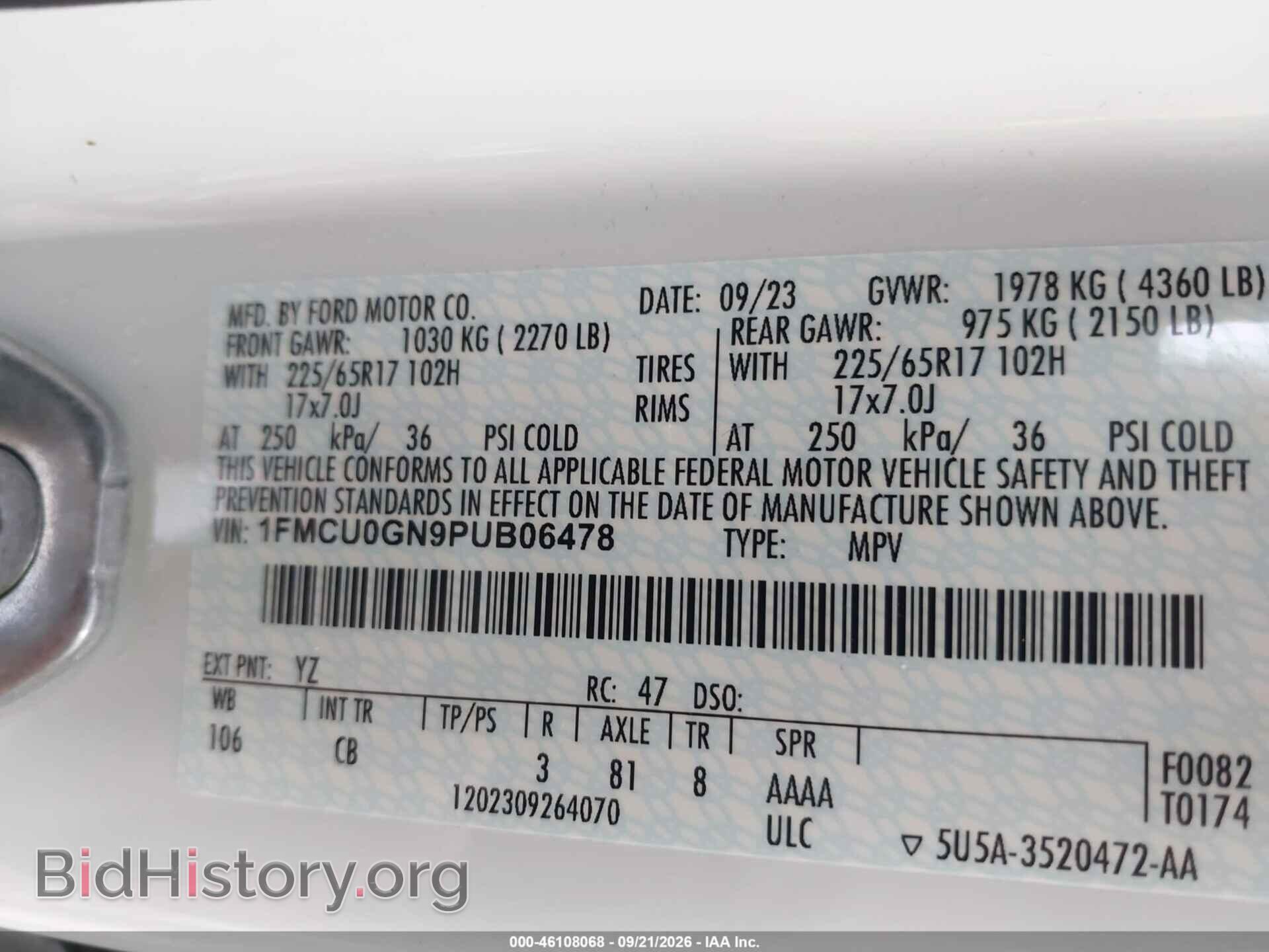 2023 FORD ESCAPE - VIN: 1FMCU0GN9PUB06478 - Photo 9
