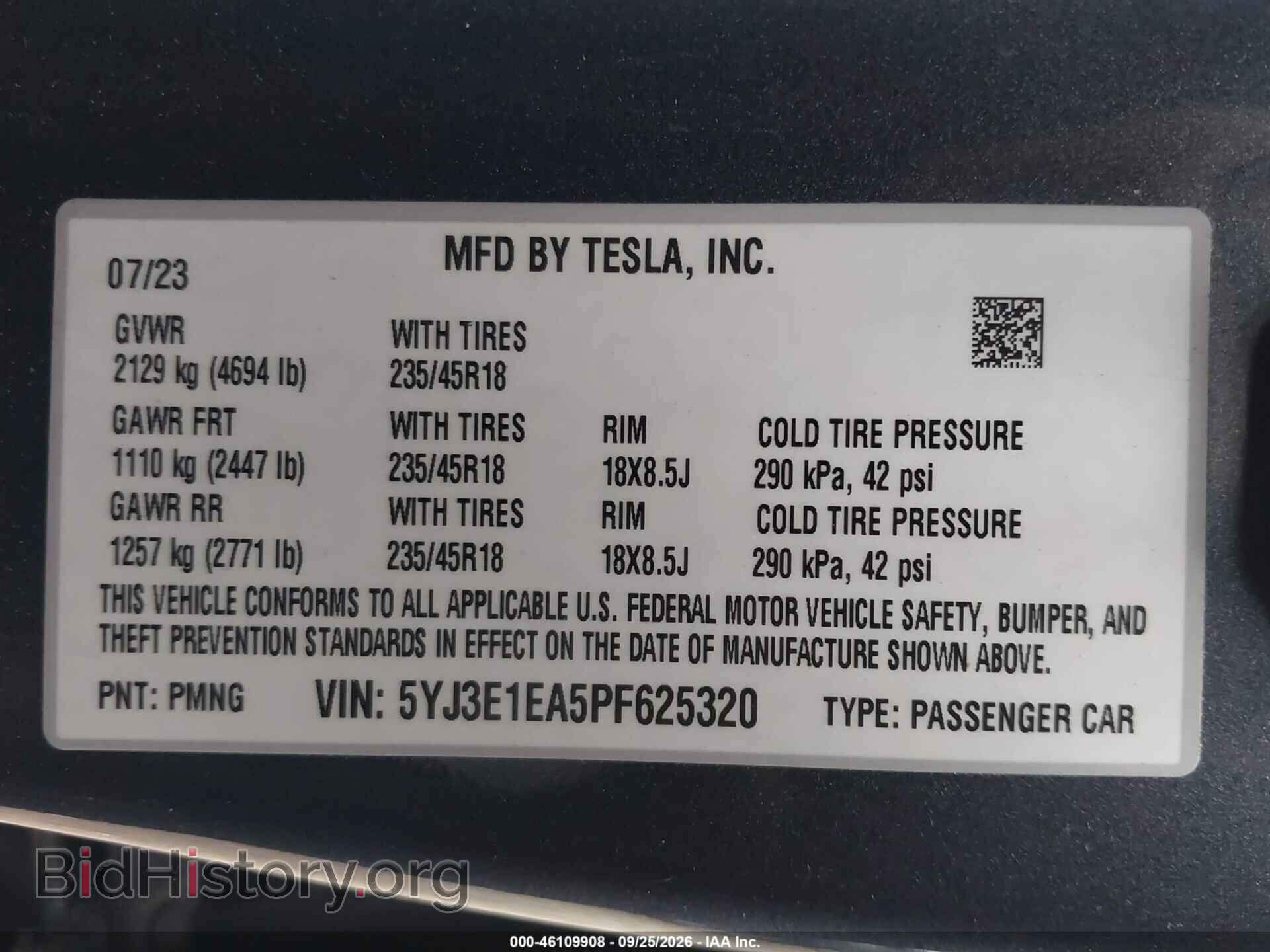 2023 TESLA MODEL 3 - VIN: 5YJ3E1EA5PF625320 - Photo 9