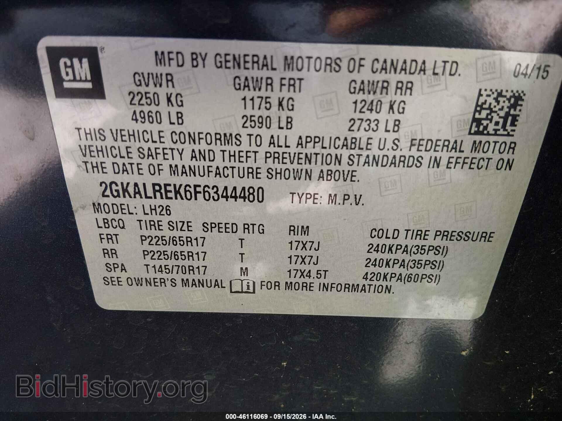 2015 GMC TERRAIN - VIN: 2GKALREK6F6344480 - Photo 9