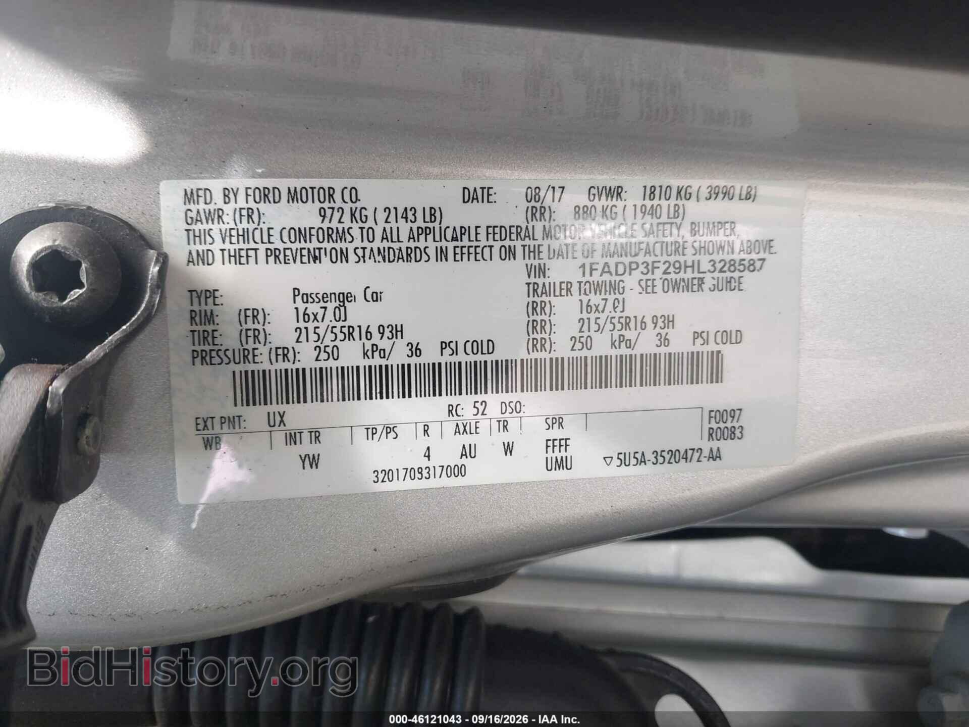 2017 FORD FOCUS - VIN: 1FADP3F29HL328587 - Photo 9