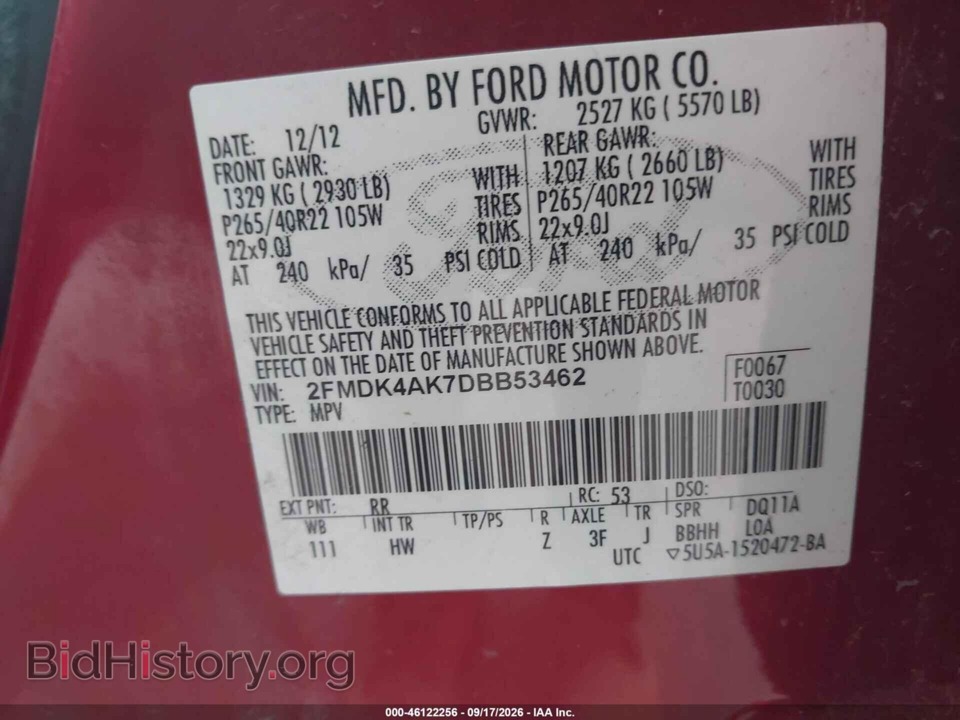 2013 FORD EDGE - VIN: 2FMDK4AK7DBB53462 - Photo 9