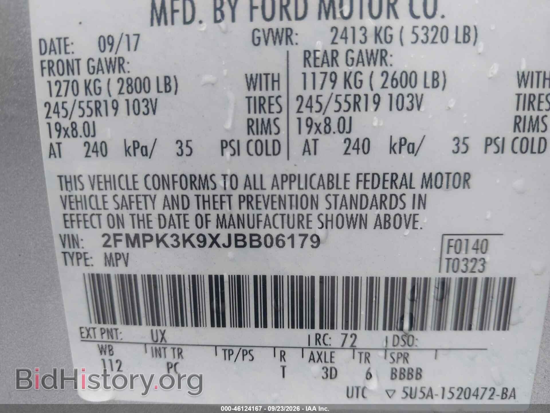2018 FORD EDGE - VIN: 2FMPK3K9XJBB06179 - Photo 9