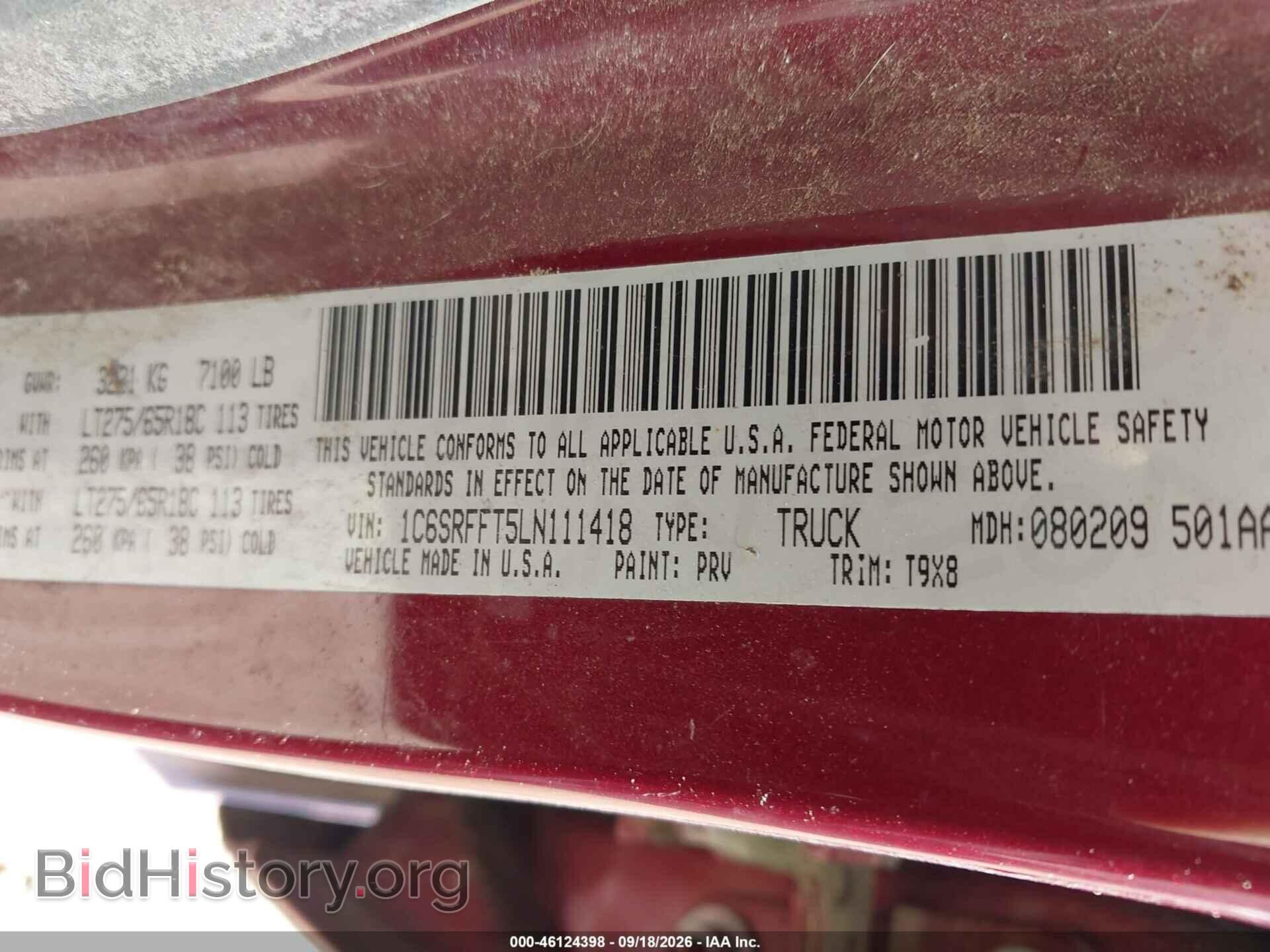 2020 RAM 1500 - VIN: 1C6SRFFT5LN111418 - Фото 9