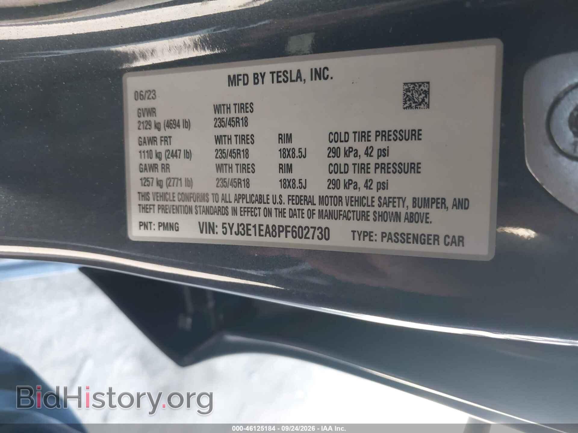 2023 TESLA MODEL 3 - VIN: 5YJ3E1EA8PF602730 - Photo 9