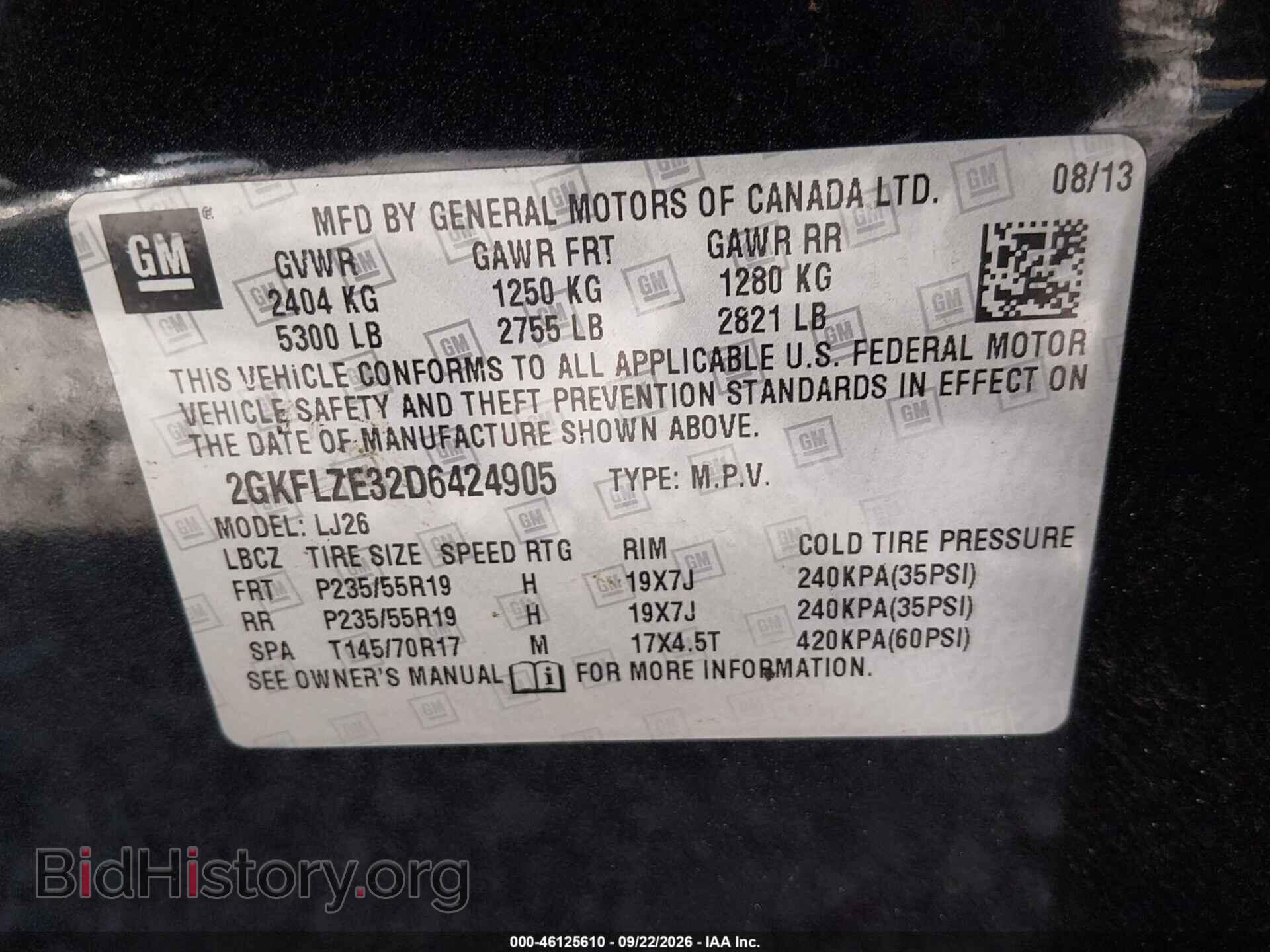 2013 GMC TERRAIN - VIN: 2GKFLZE32D6424905 - Фото 9