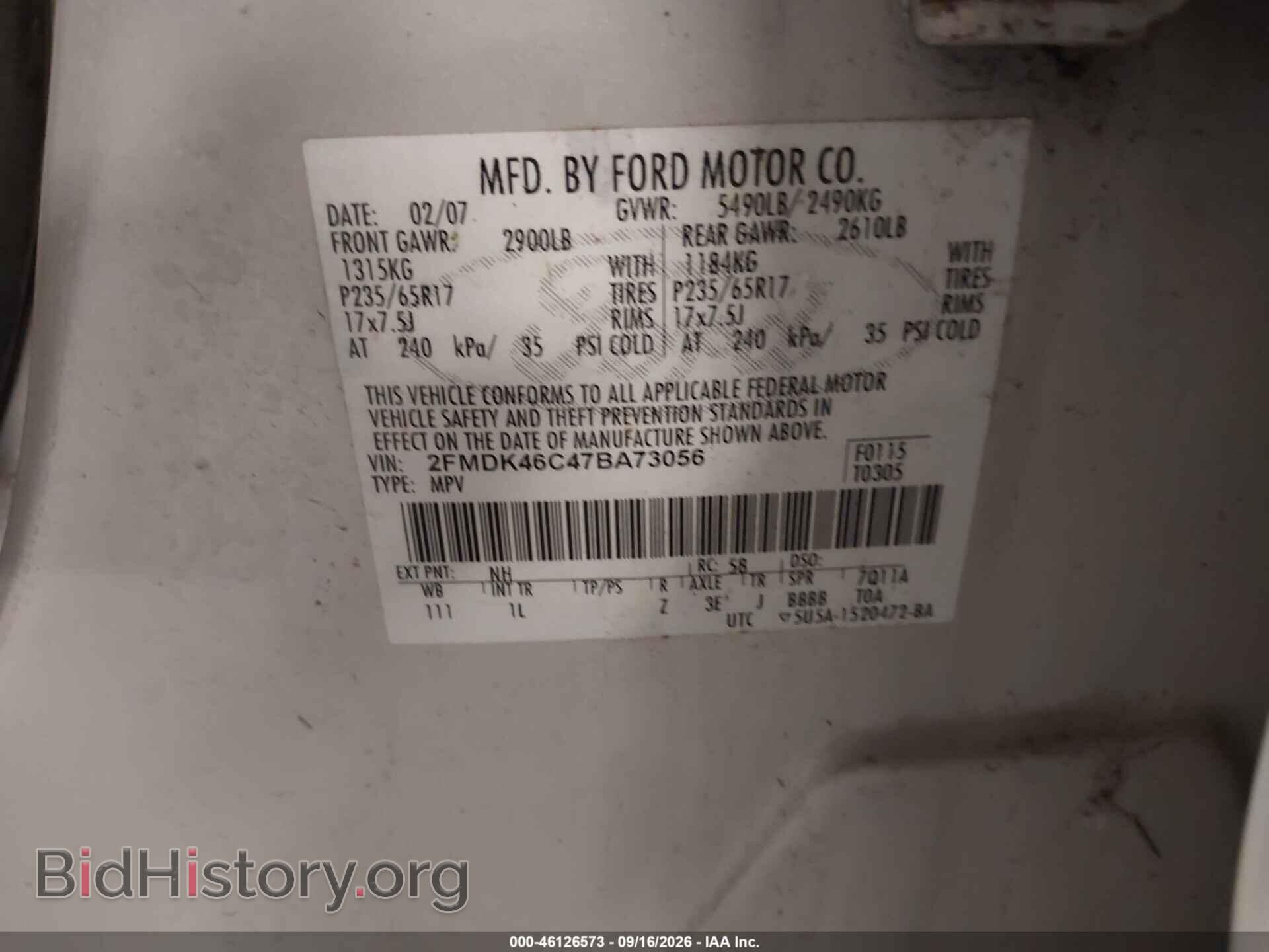 2007 FORD EDGE - VIN: 2FMDK46C47BA73056 - Photo 9