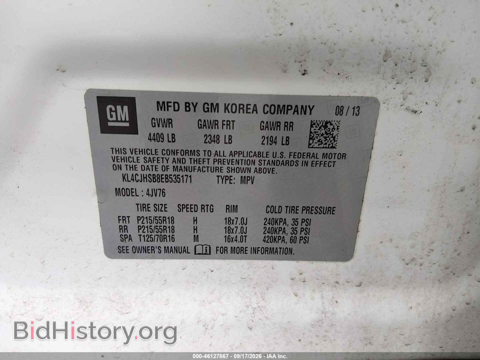 2014 BUICK ENCORE - VIN: KL4CJHSB8EB535171 - Photo 9