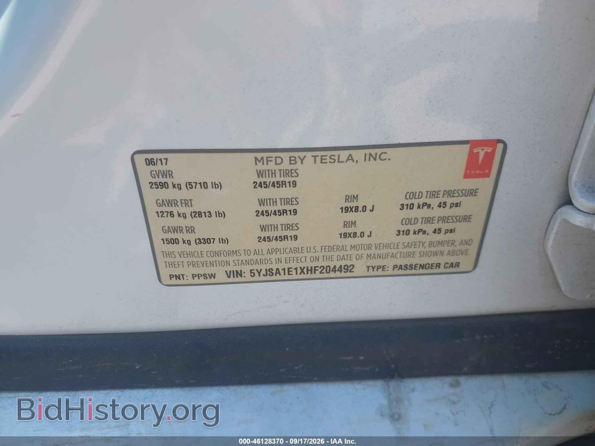 2017 TESLA MODEL S - VIN: 5YJSA1E1XHF204492 - Photo 7
