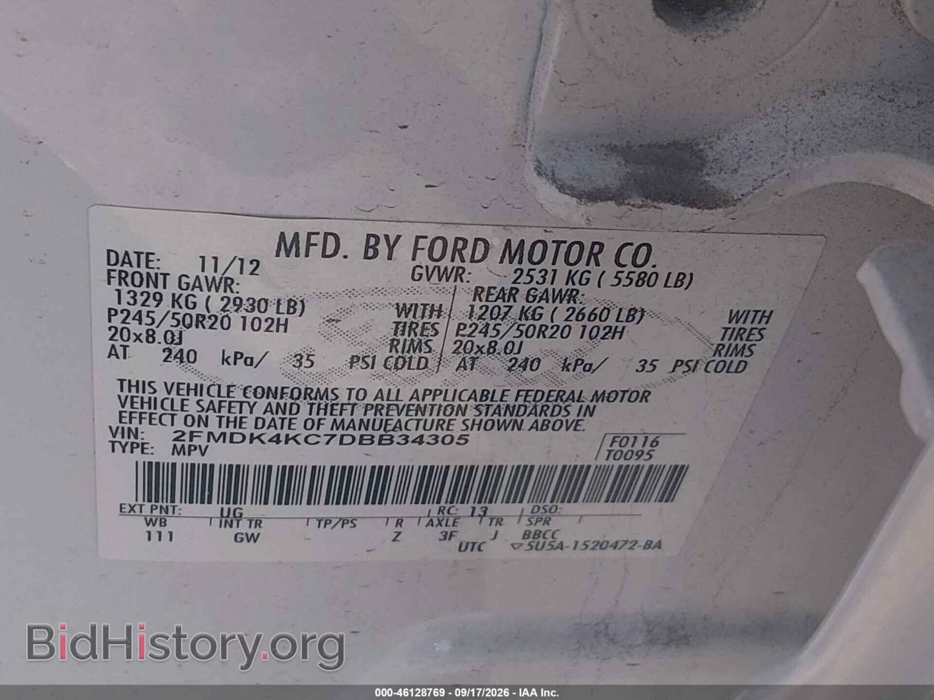 2013 FORD EDGE - VIN: 2FMDK4KC7DBB34305 - Photo 9