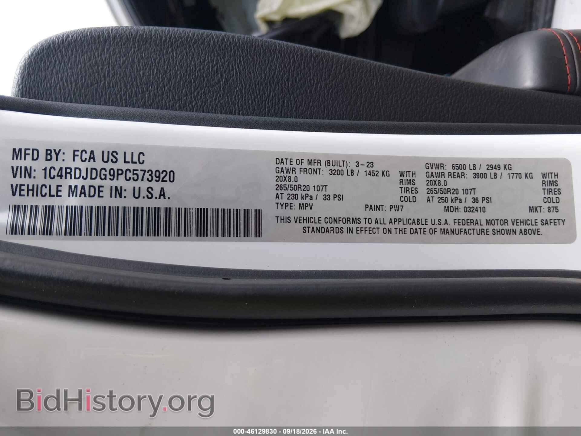 2023 DODGE DURANGO - VIN: 1C4RDJDG9PC573920 - Photo 9