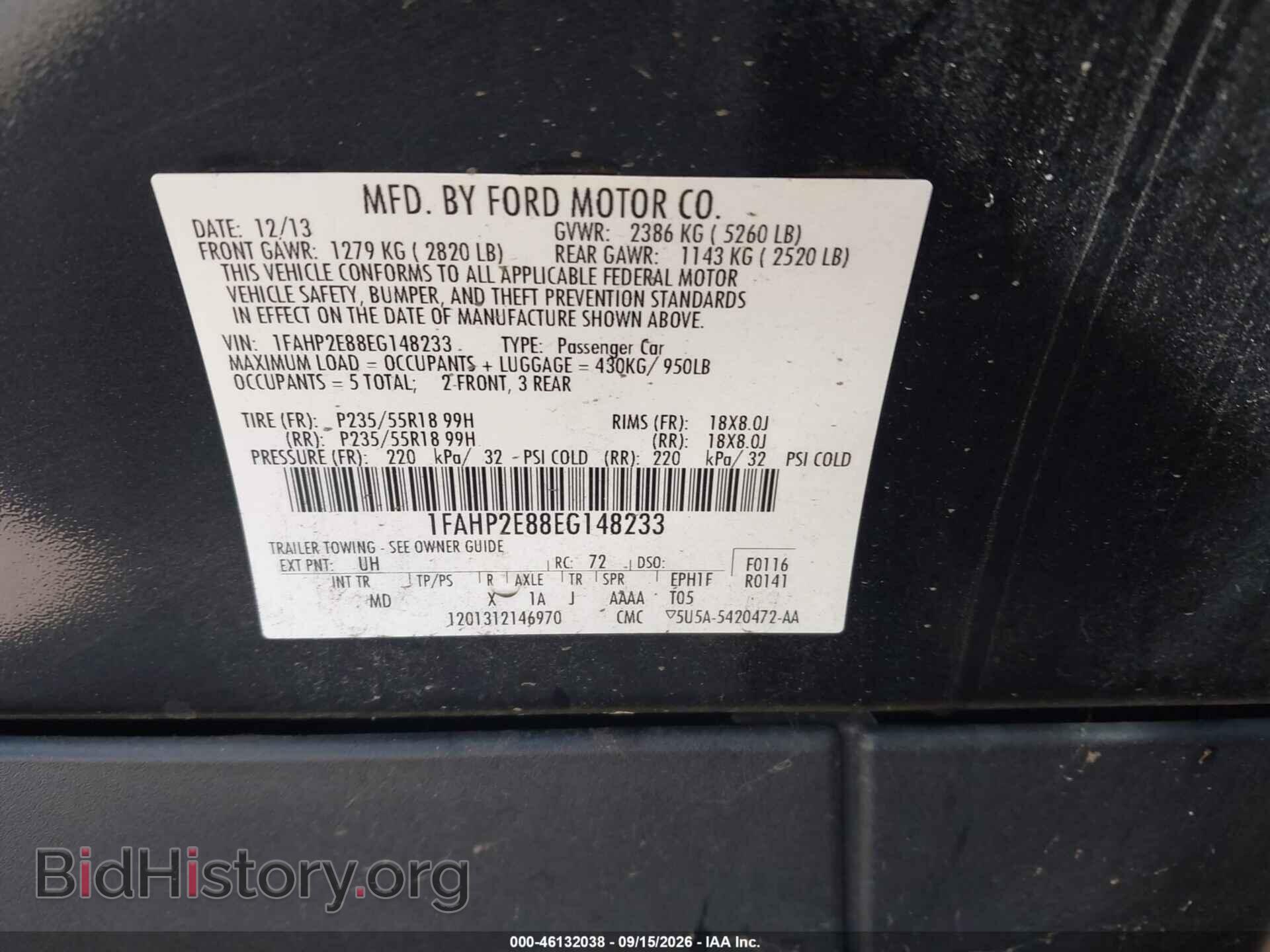 2014 FORD TAURUS - VIN: 1FAHP2E88EG148233 - Photo 9