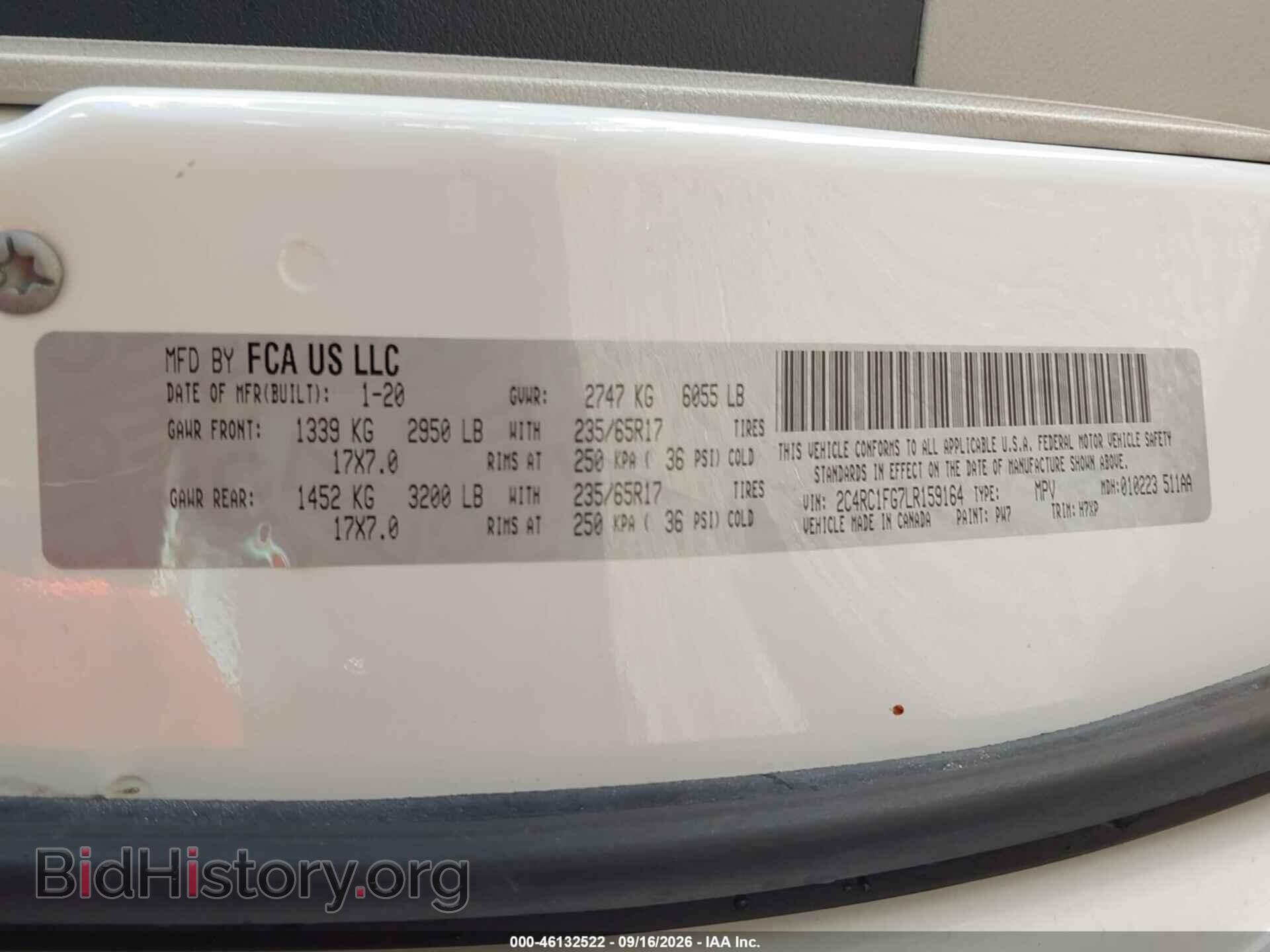 2020 CHRYSLER PACIFICA - VIN: 2C4RC1FG7LR159164 - Photo 9