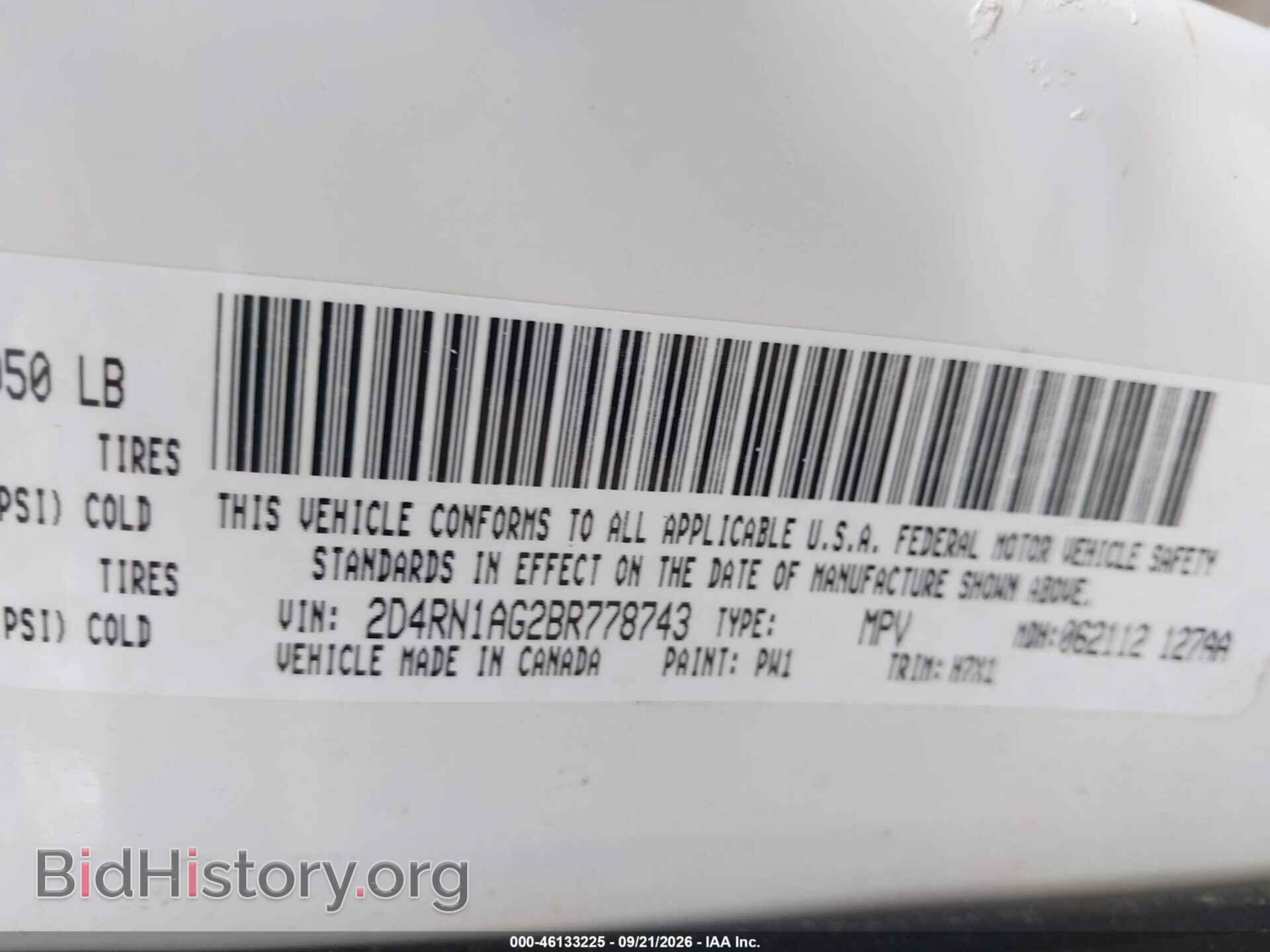 2011 DODGE GRAND CARAVAN - VIN: 2D4RN1AG2BR778743 - Photo 9