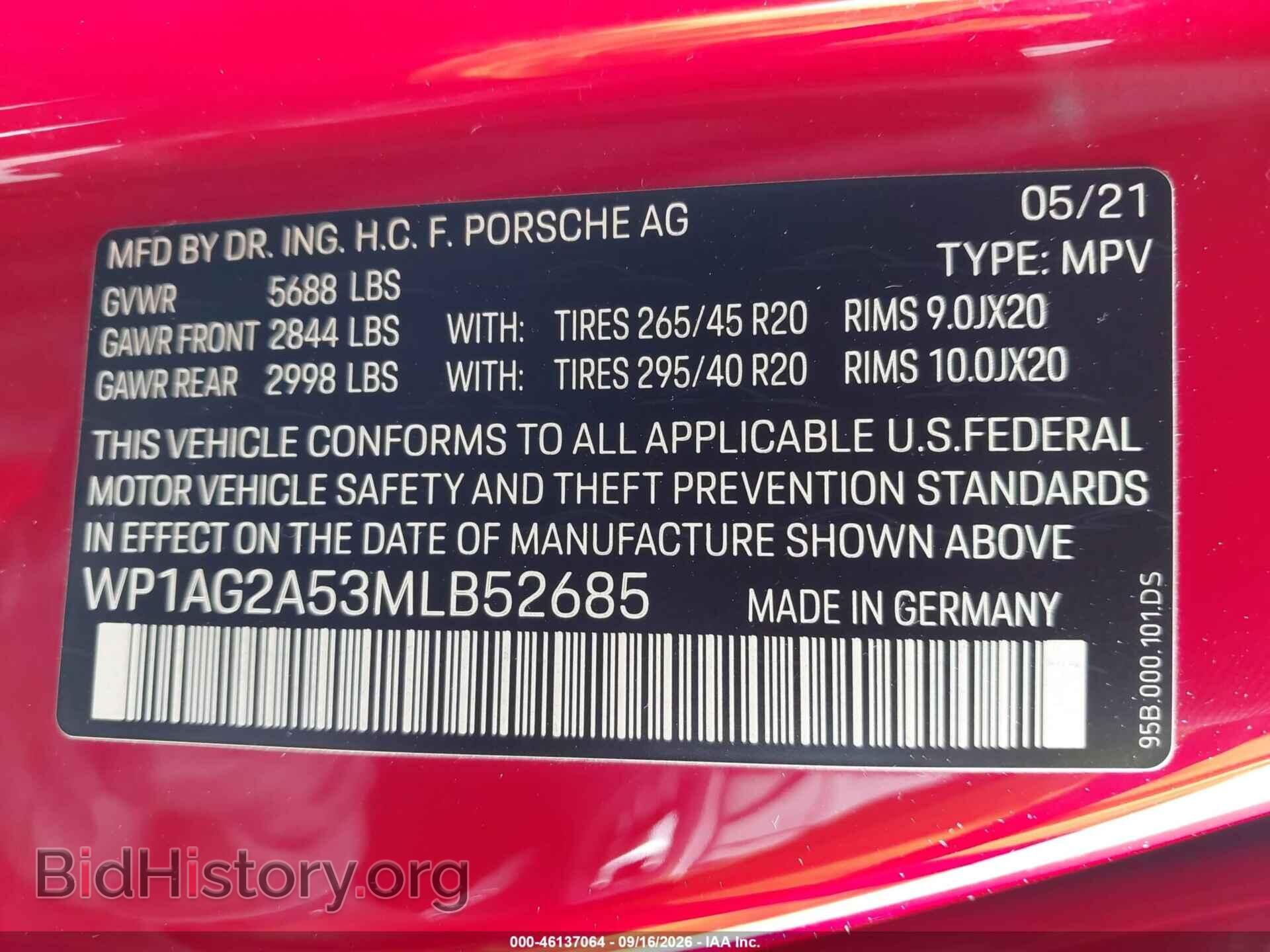 2021 PORSCHE MACAN - VIN: WP1AG2A53MLB52685 - Фото 9