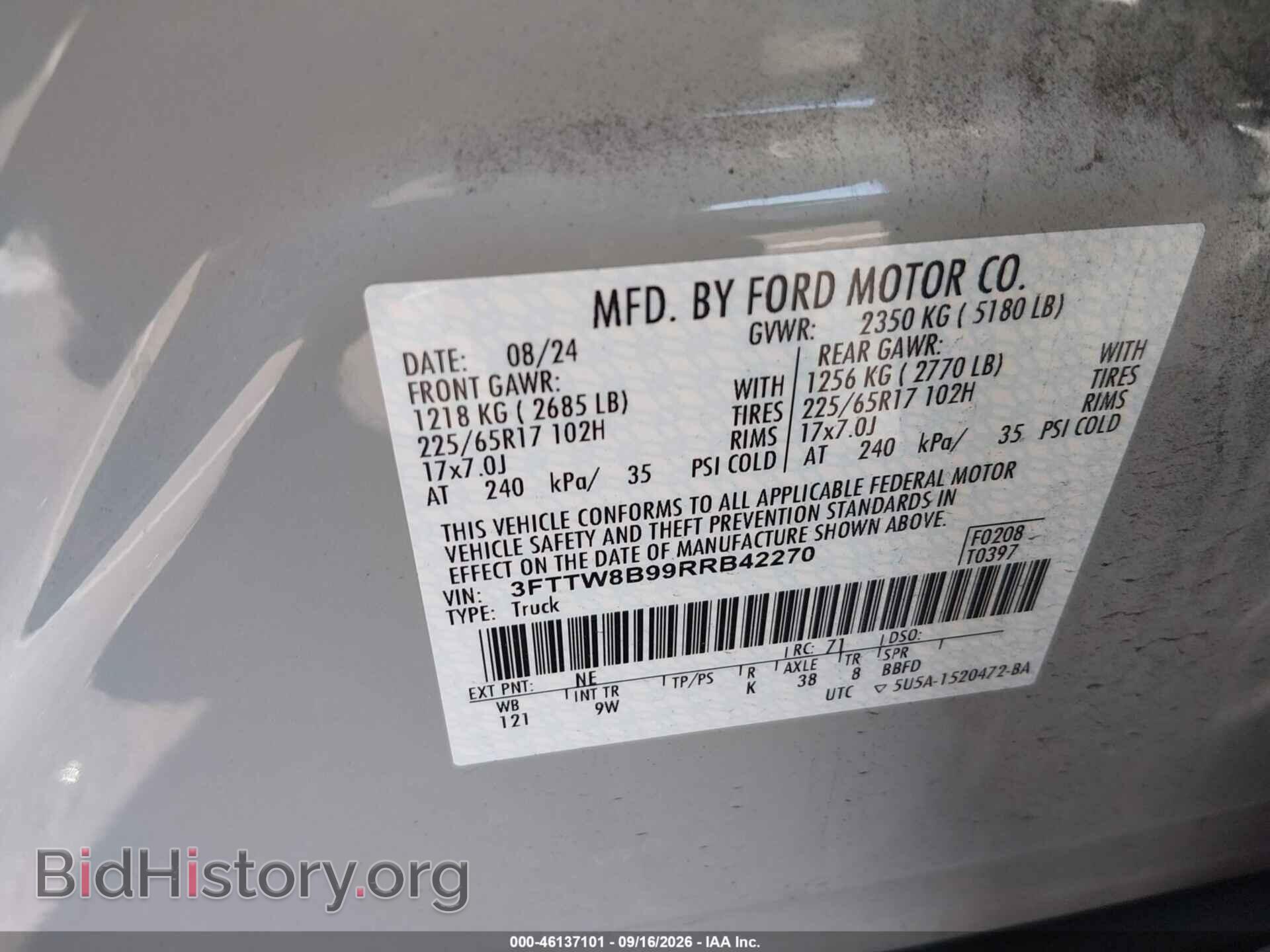 2024 FORD MAVERICK - VIN: 3FTTW8B99RRB42270 - Фото 9