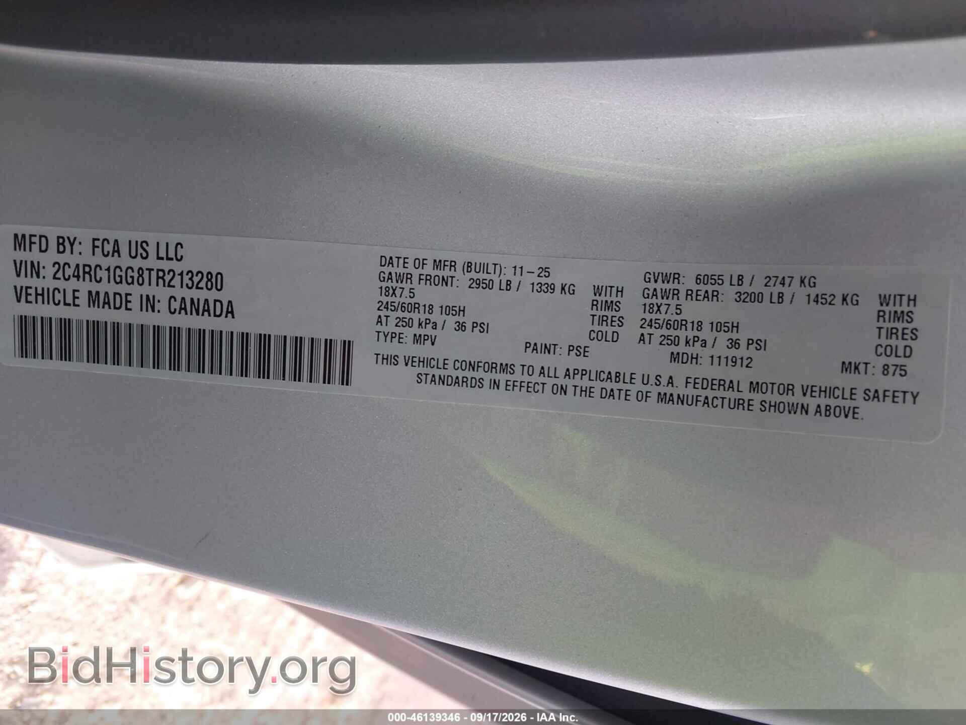 2026 CHRYSLER PACIFICA - VIN: 2C4RC1GG8TR213280 - Photo 9
