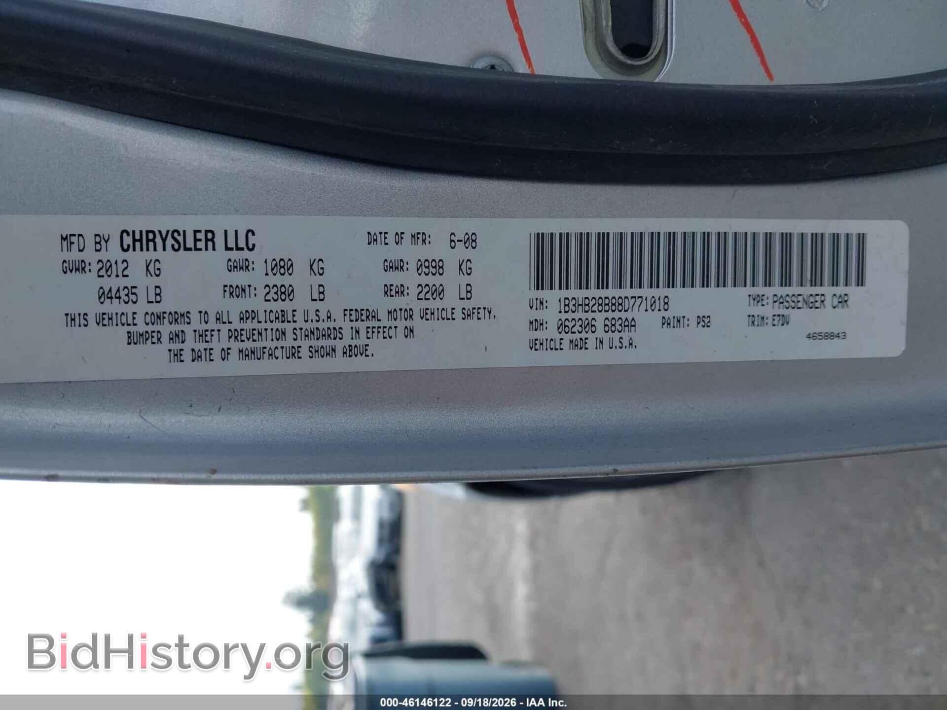 2008 DODGE CALIBER - VIN: 1B3HB28B88D771018 - Photo 9