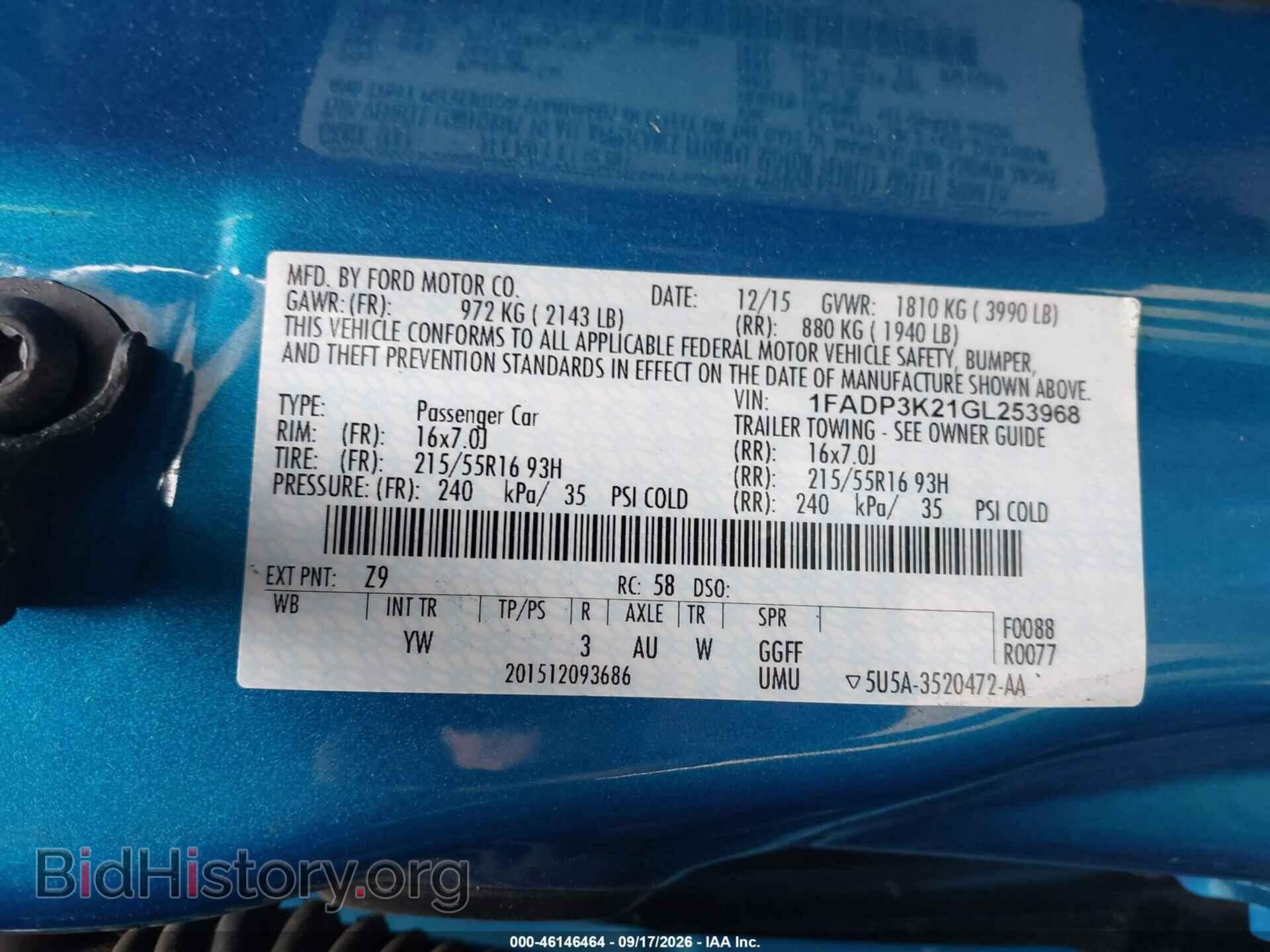 2016 FORD FOCUS - VIN: 1FADP3K21GL253968 - Photo 9