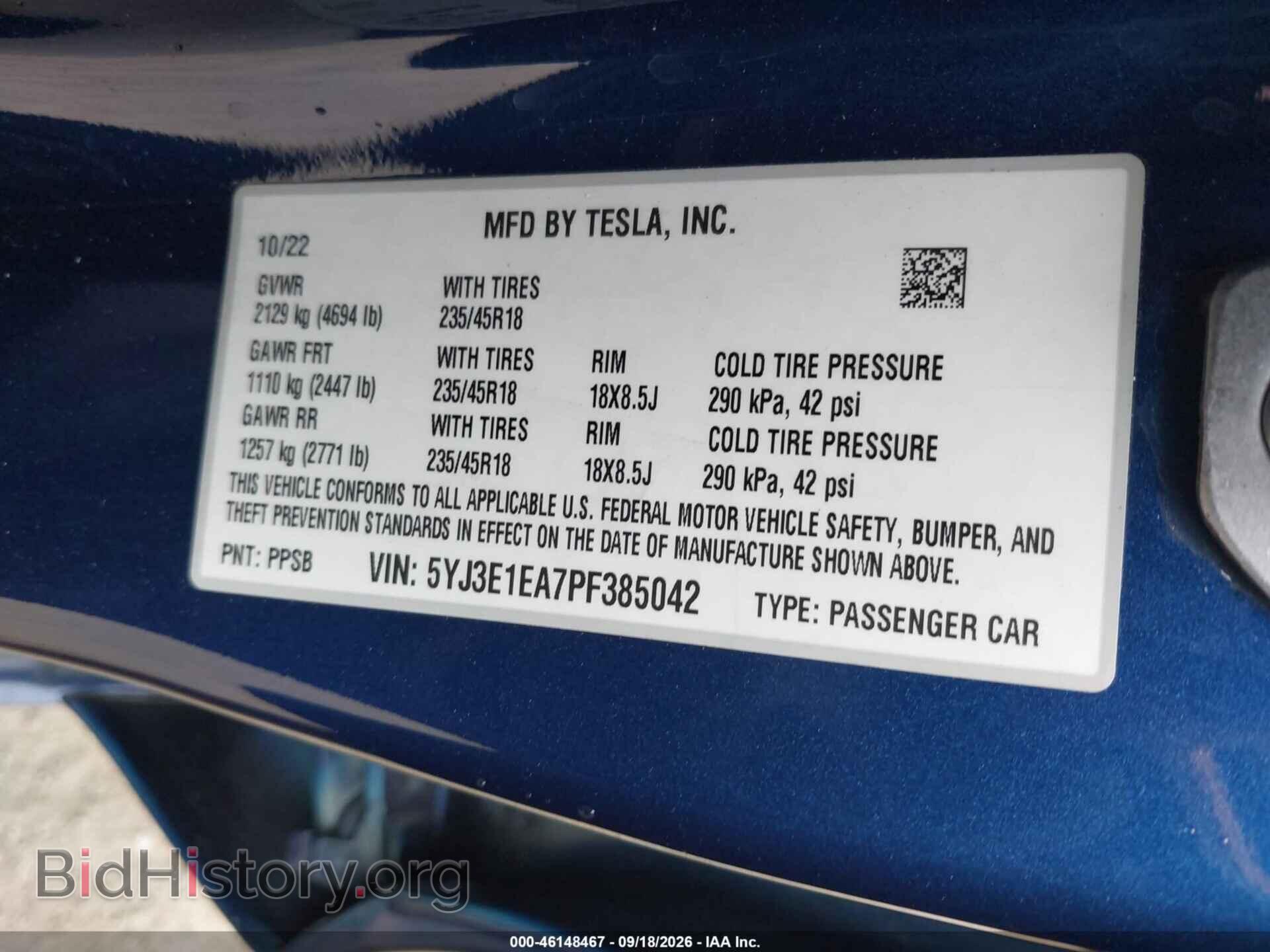 2023 TESLA MODEL 3 - VIN: 5YJ3E1EA7PF385042 - Фото 9