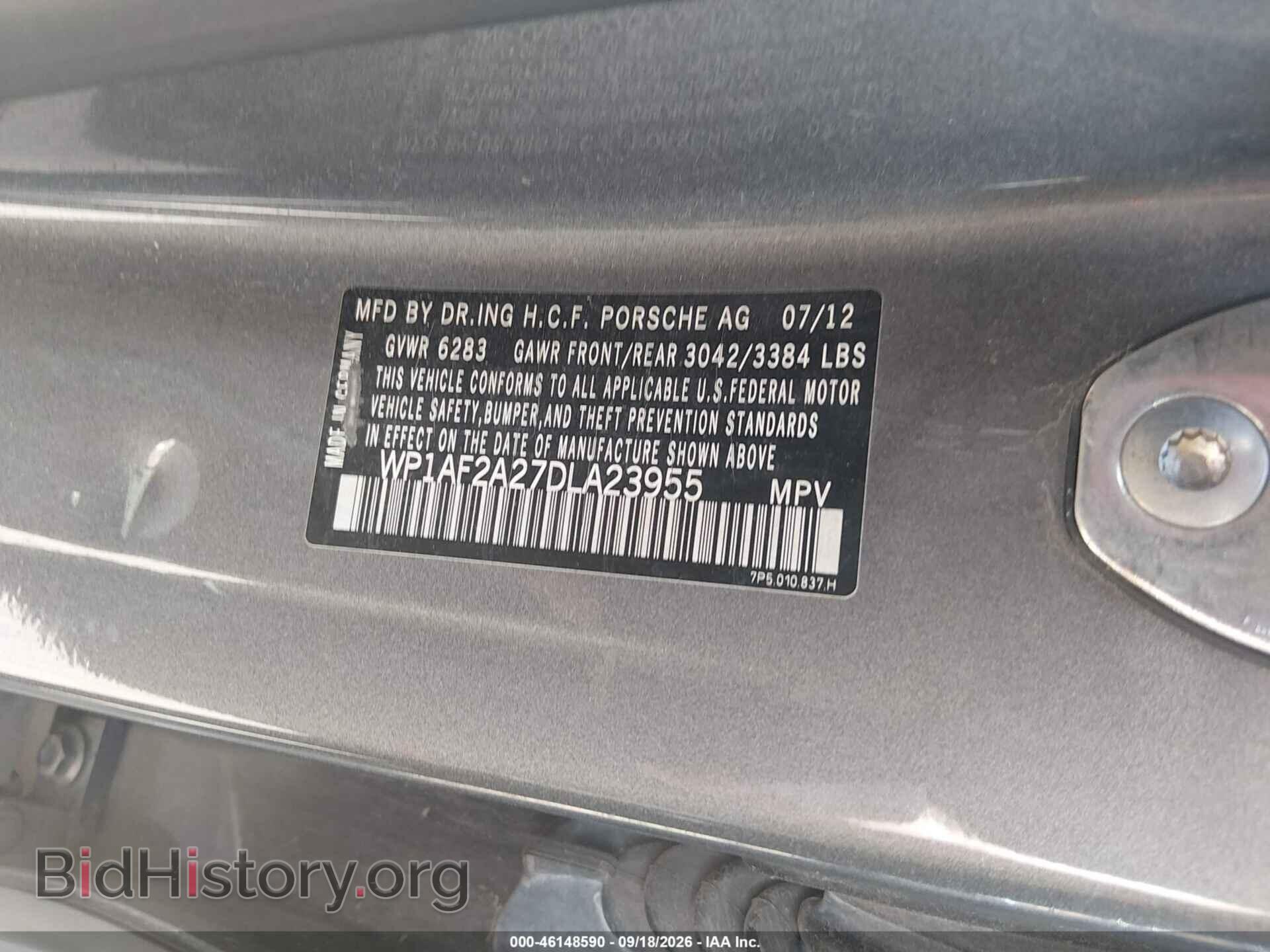2013 PORSCHE CAYENNE - VIN: WP1AF2A27DLA23955 - Фото 9
