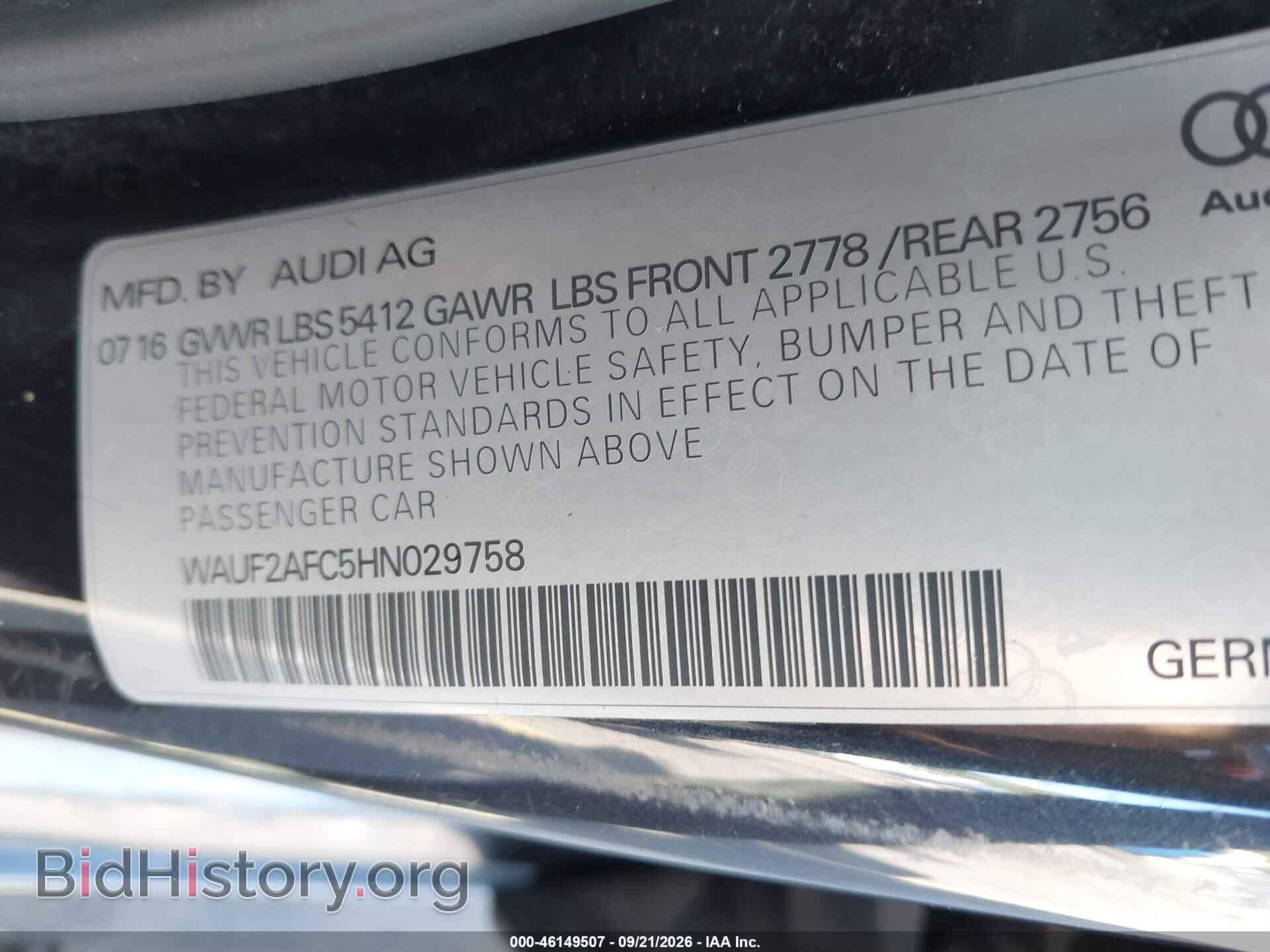 2017 AUDI A6 - VIN: WAUF2AFC5HN029758 - Фото 9