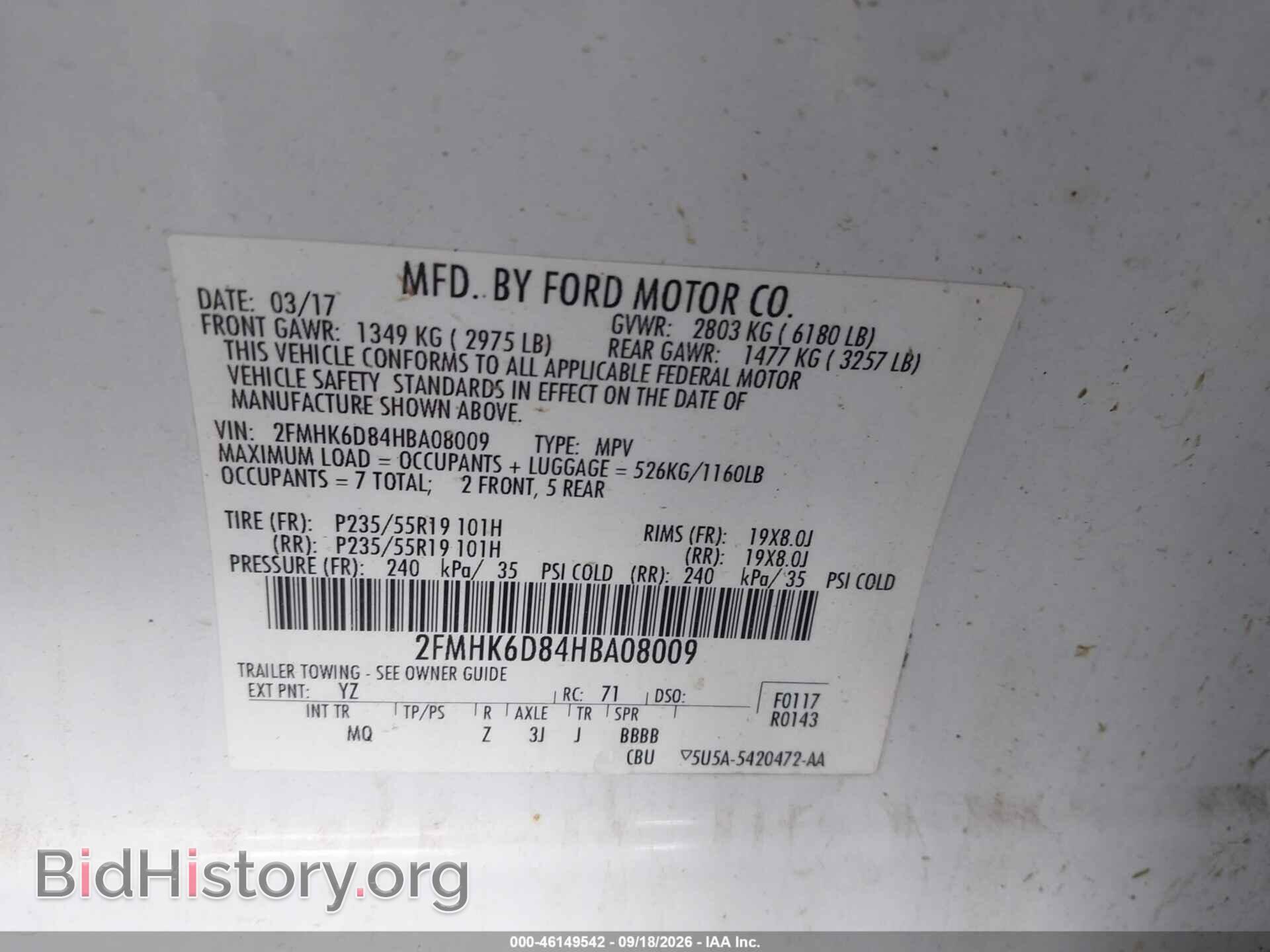 2017 FORD FLEX - VIN: 2FMHK6D84HBA08009 - Photo 9
