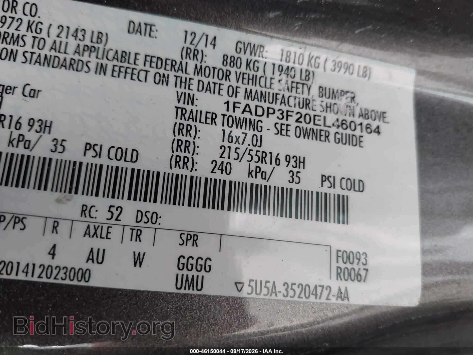2014 FORD FOCUS - VIN: 1FADP3F20EL460164 - Photo 9