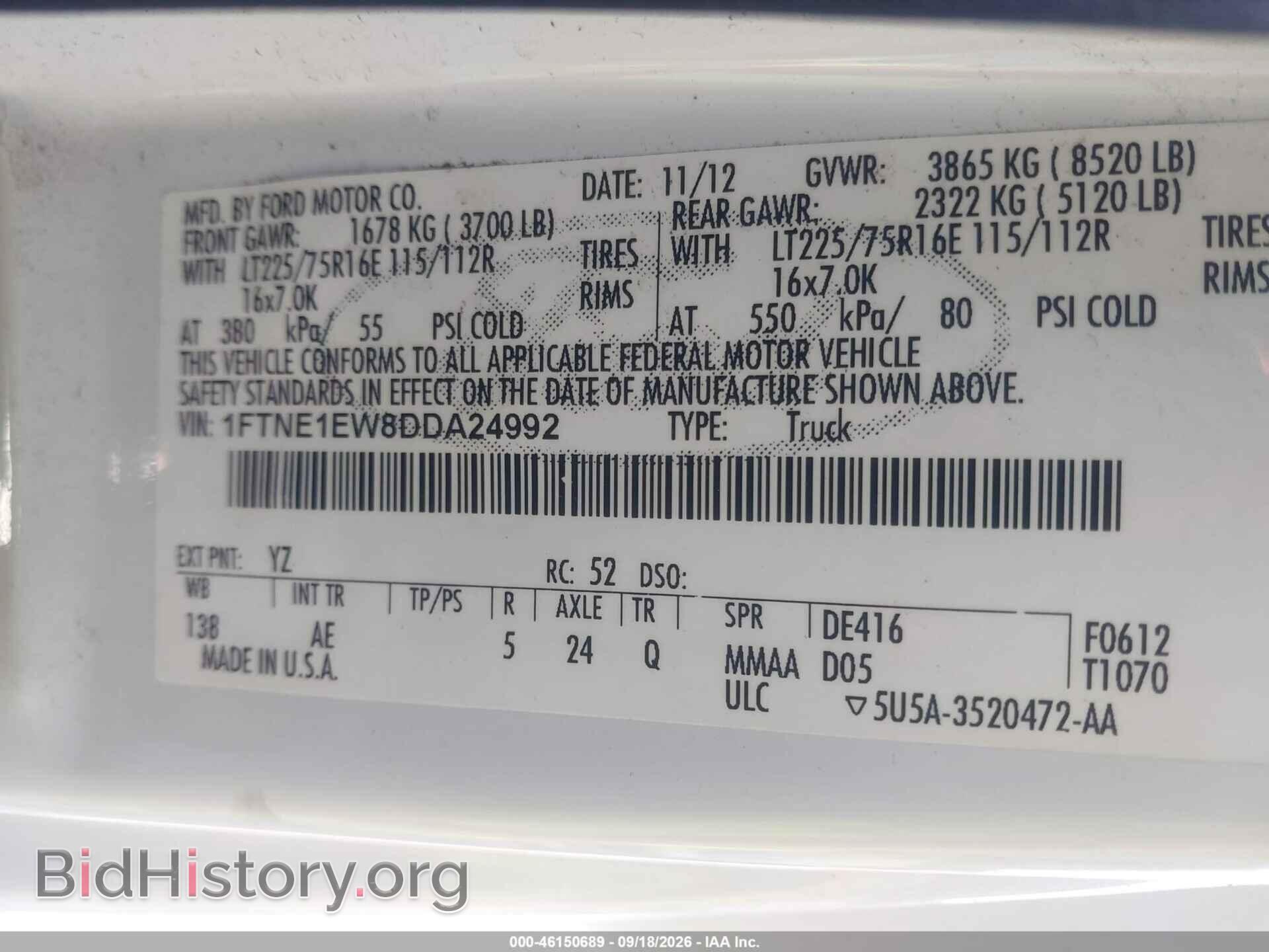 2013 FORD E-150 - VIN: 1FTNE1EW8DDA24992 - Photo 9
